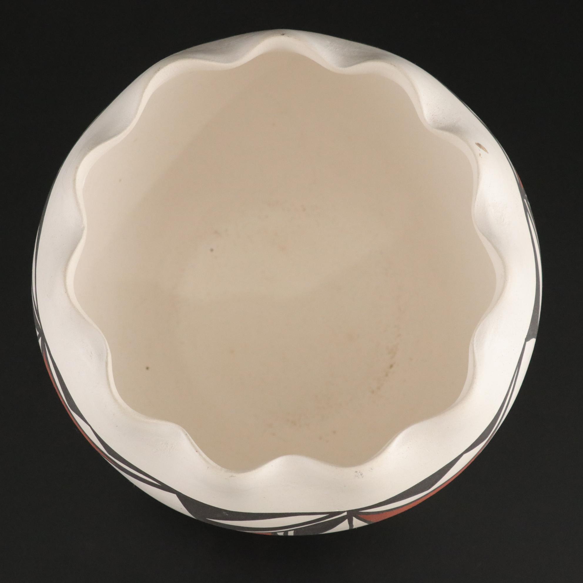 Native American Hand-Painted Southwestern Pottery Bowls and Pendant