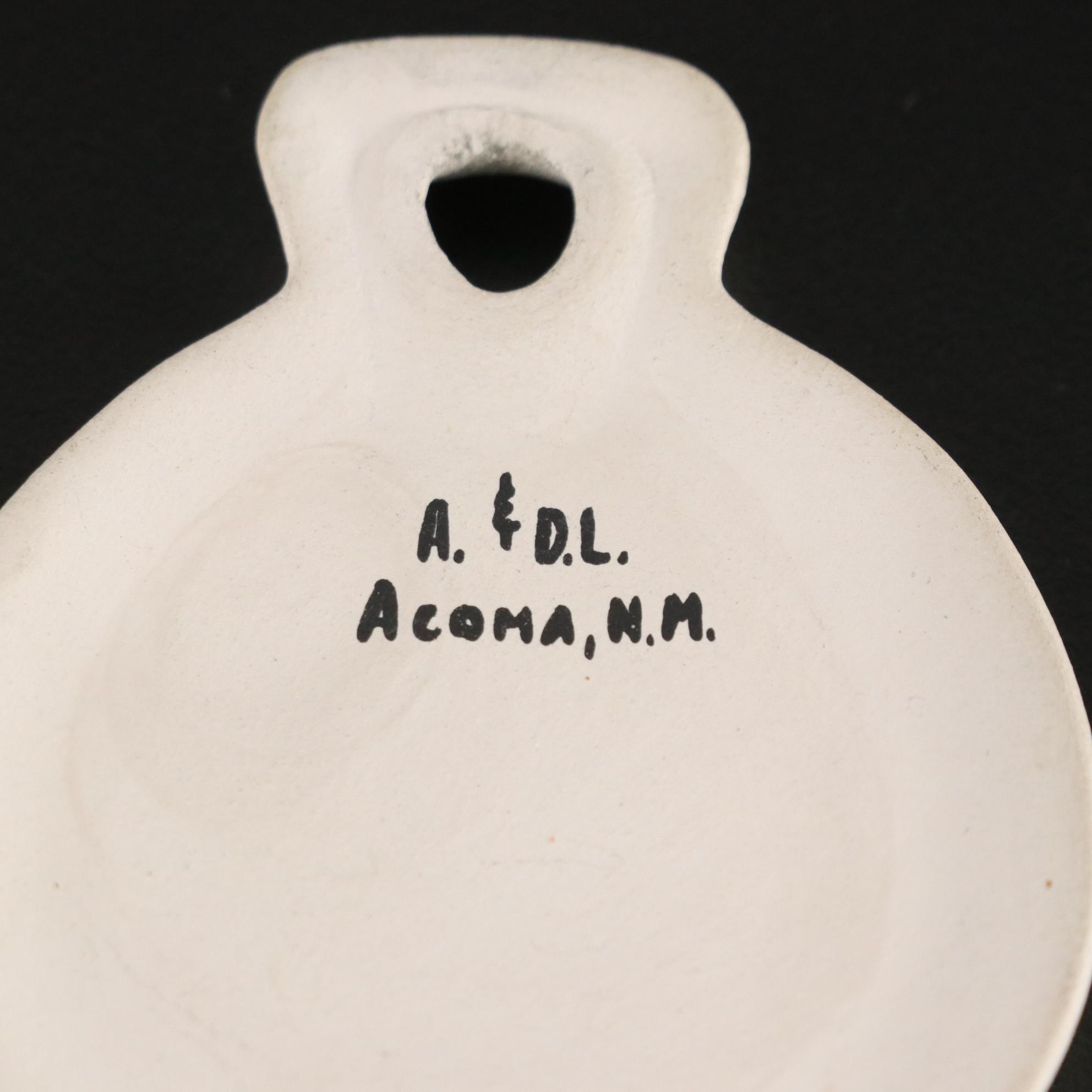 Native American Hand-Painted Southwestern Pottery Bowls and Pendant