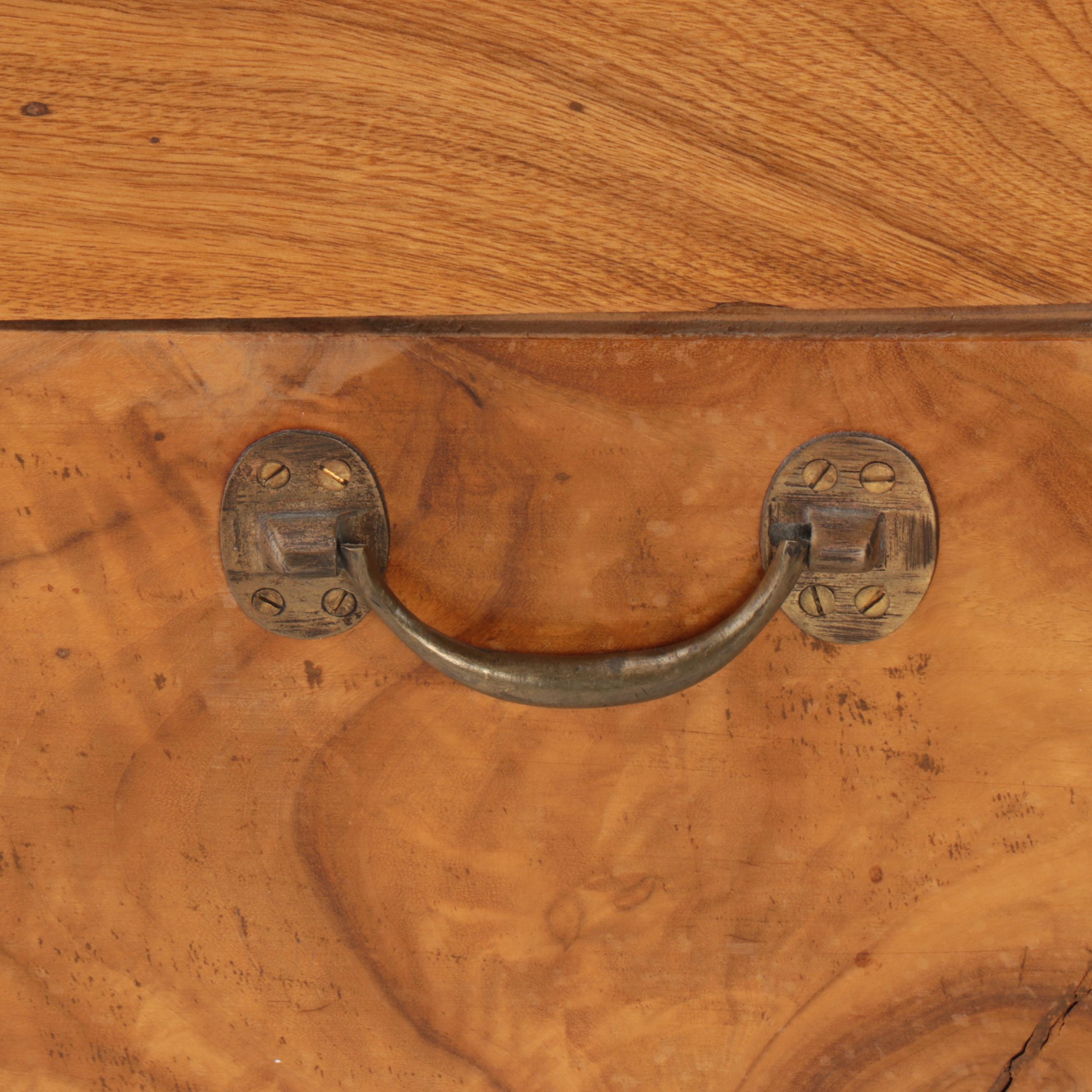 English Camphor Wood Campaign Trunk on Stand, Late 19th/Early 20th Century