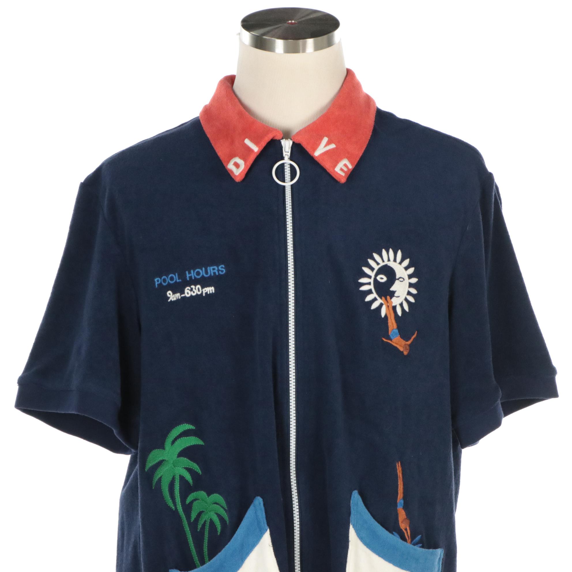 Men's Tombolo "Dive" Cabana x Hôtel Magique Limited Edition Terry Cloth Shirt