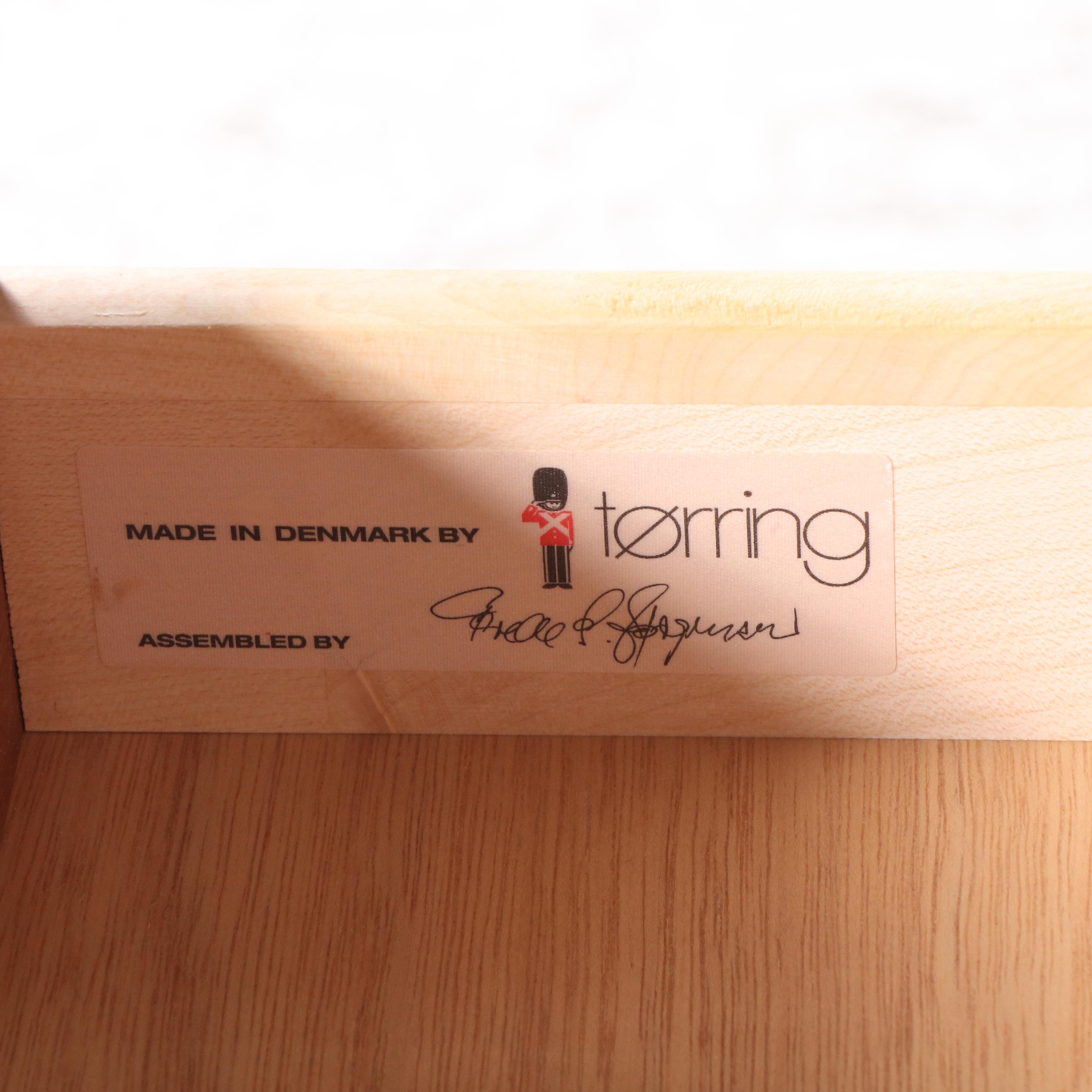 Torring Danish Modern Teak Queen Platform Bed Frame with Nightstands