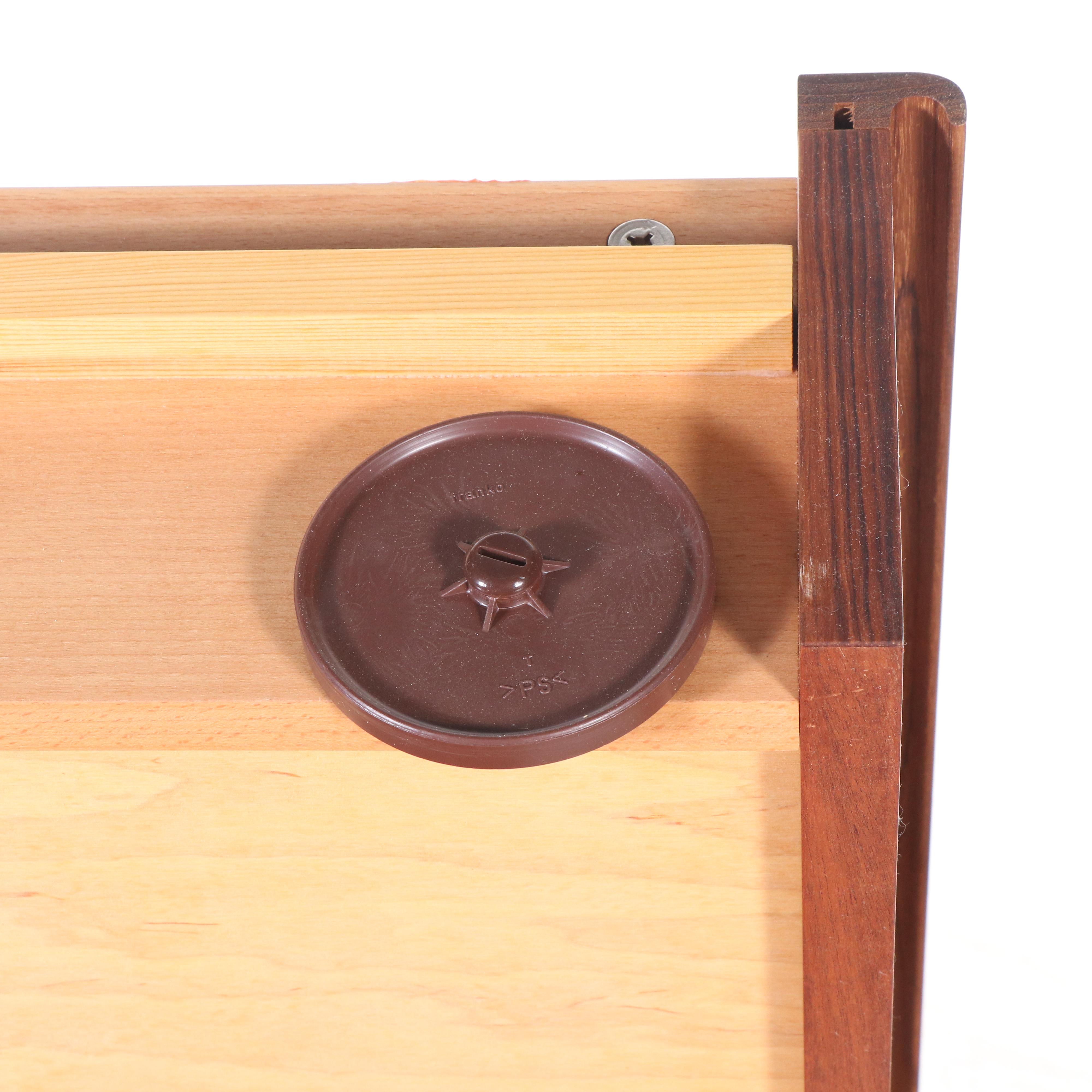 Torring Danish Modern Teak Queen Platform Bed Frame with Nightstands