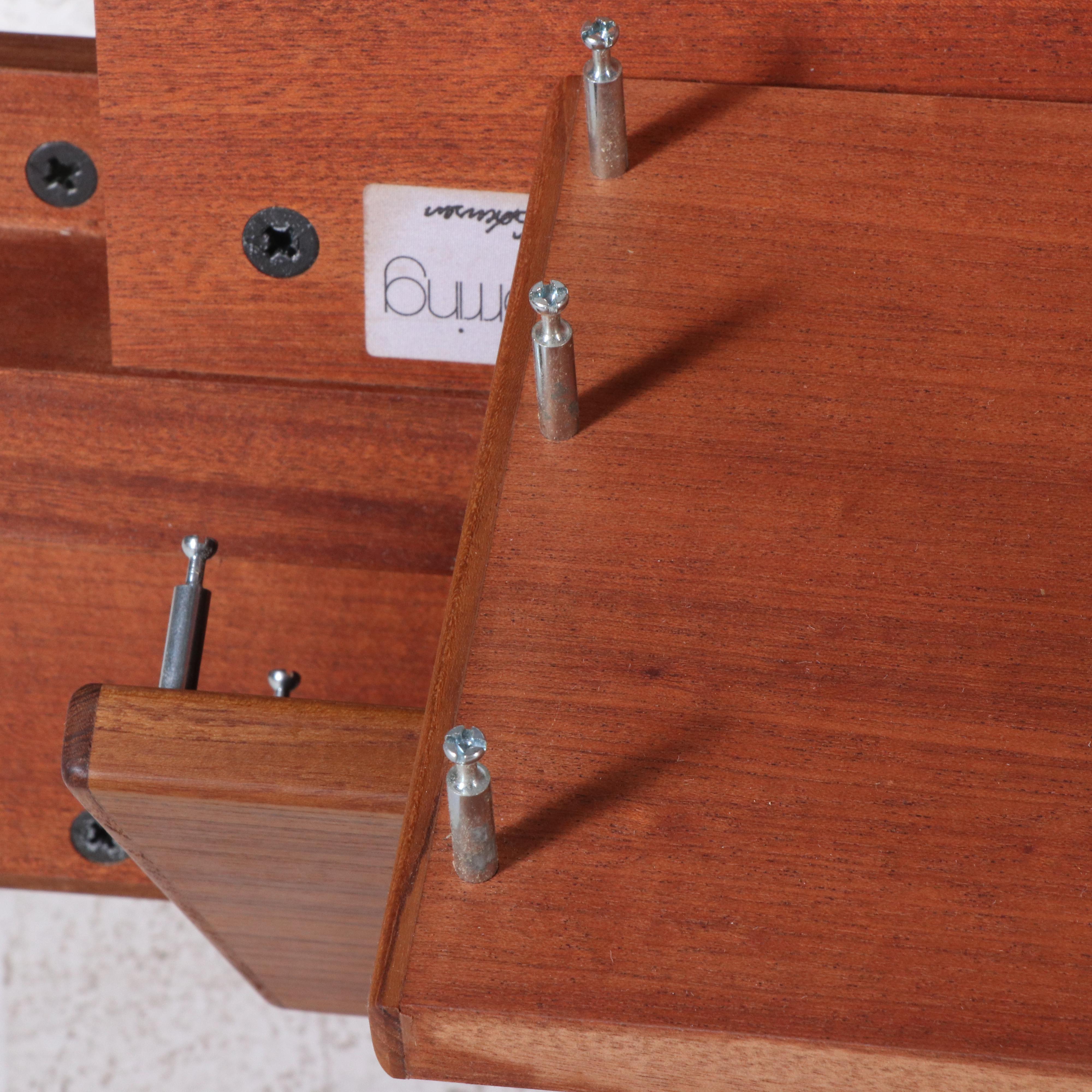 Torring Danish Modern Teak Queen Platform Bed Frame with Nightstands