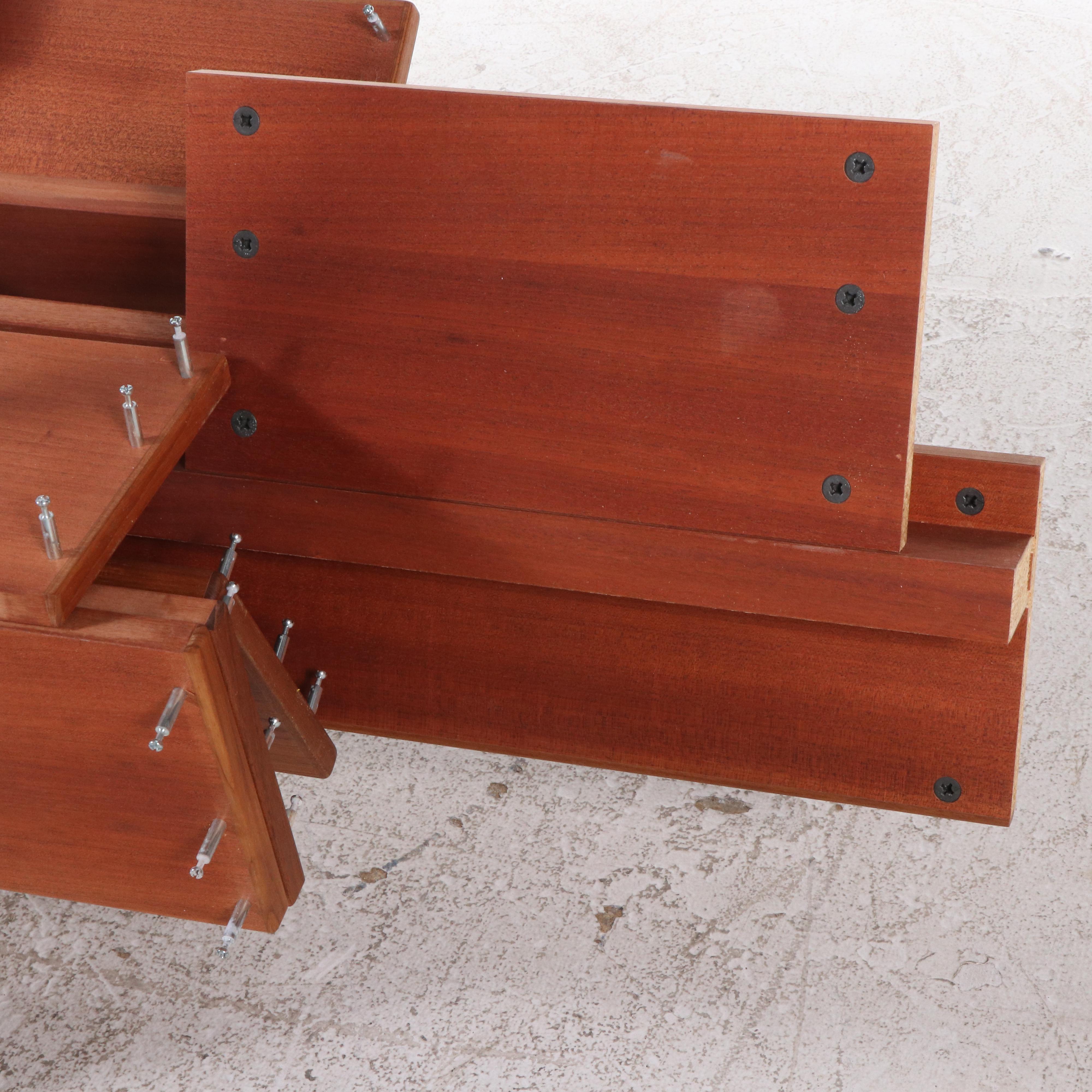 Torring Danish Modern Teak Queen Platform Bed Frame with Nightstands