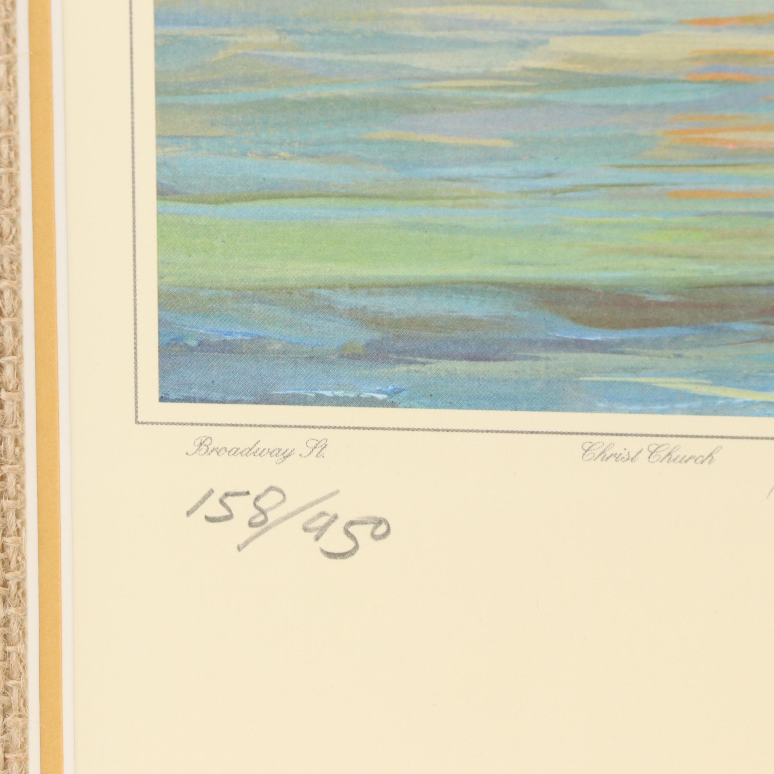 Michael Blaser Offset Lithograph "The Public Landing - Cincinnati 1850," 1991