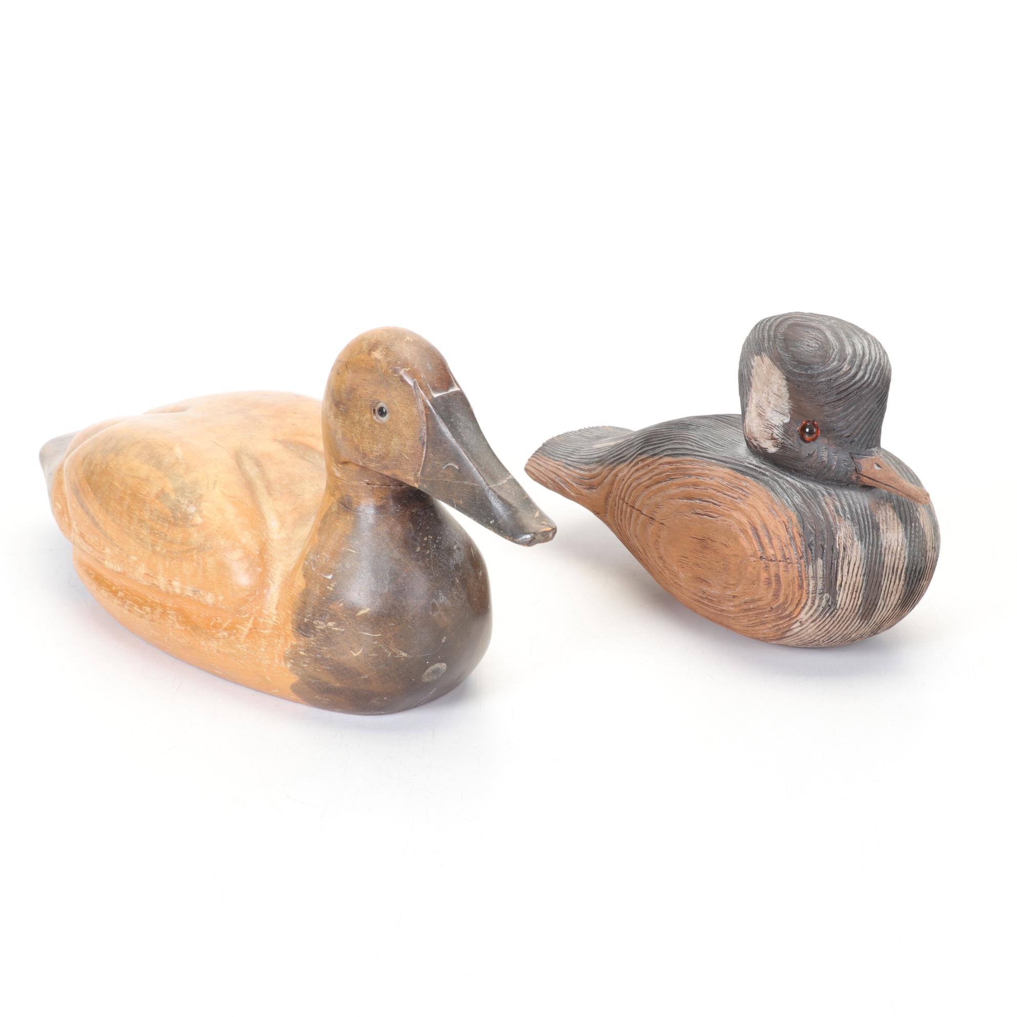 Pair  of Handmade Wooden Duck Decoys