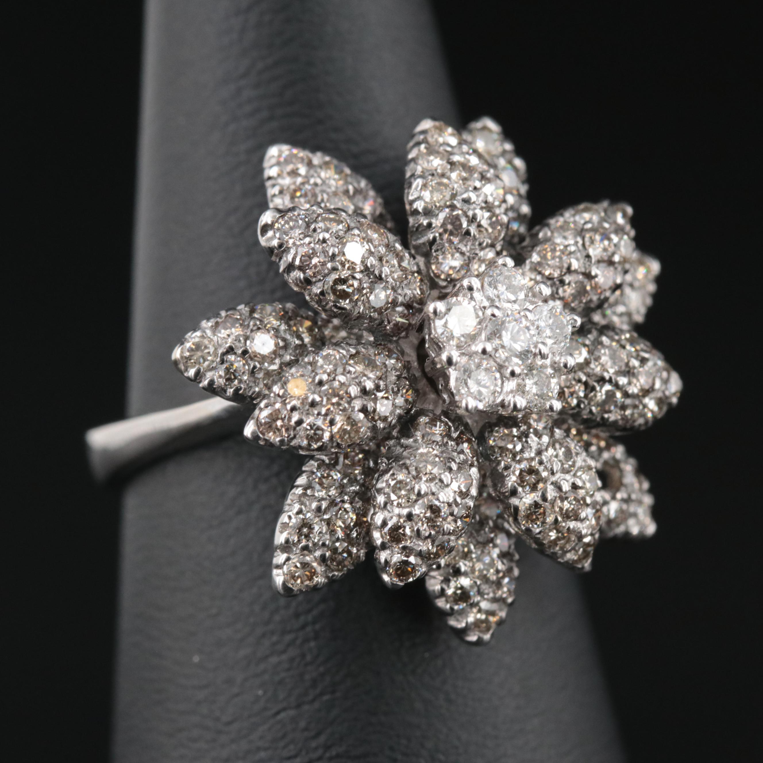 Le Vian 14K 2.12 CTW Diamond Flower Ring with Provenance