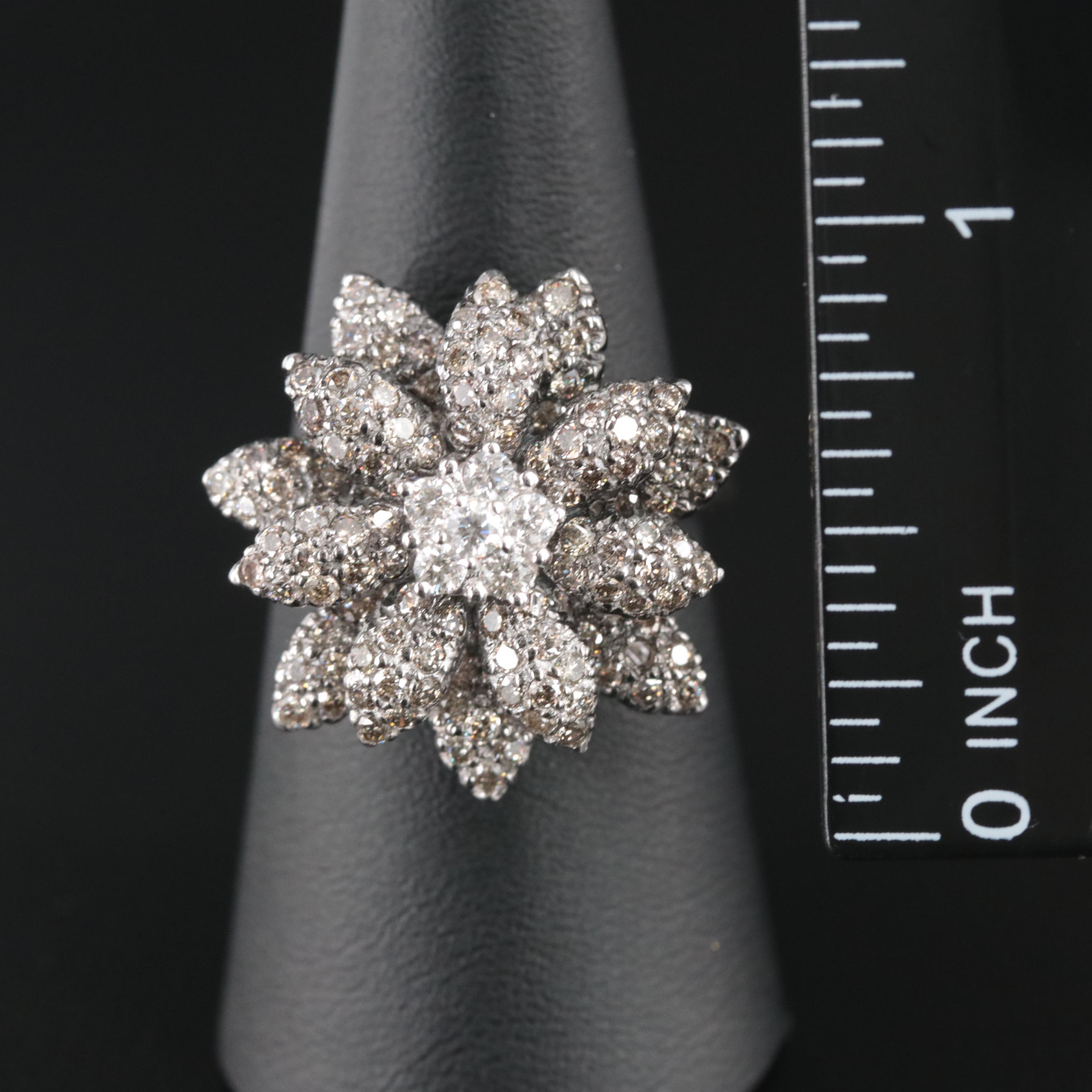 Le Vian 14K 2.12 CTW Diamond Flower Ring with Provenance