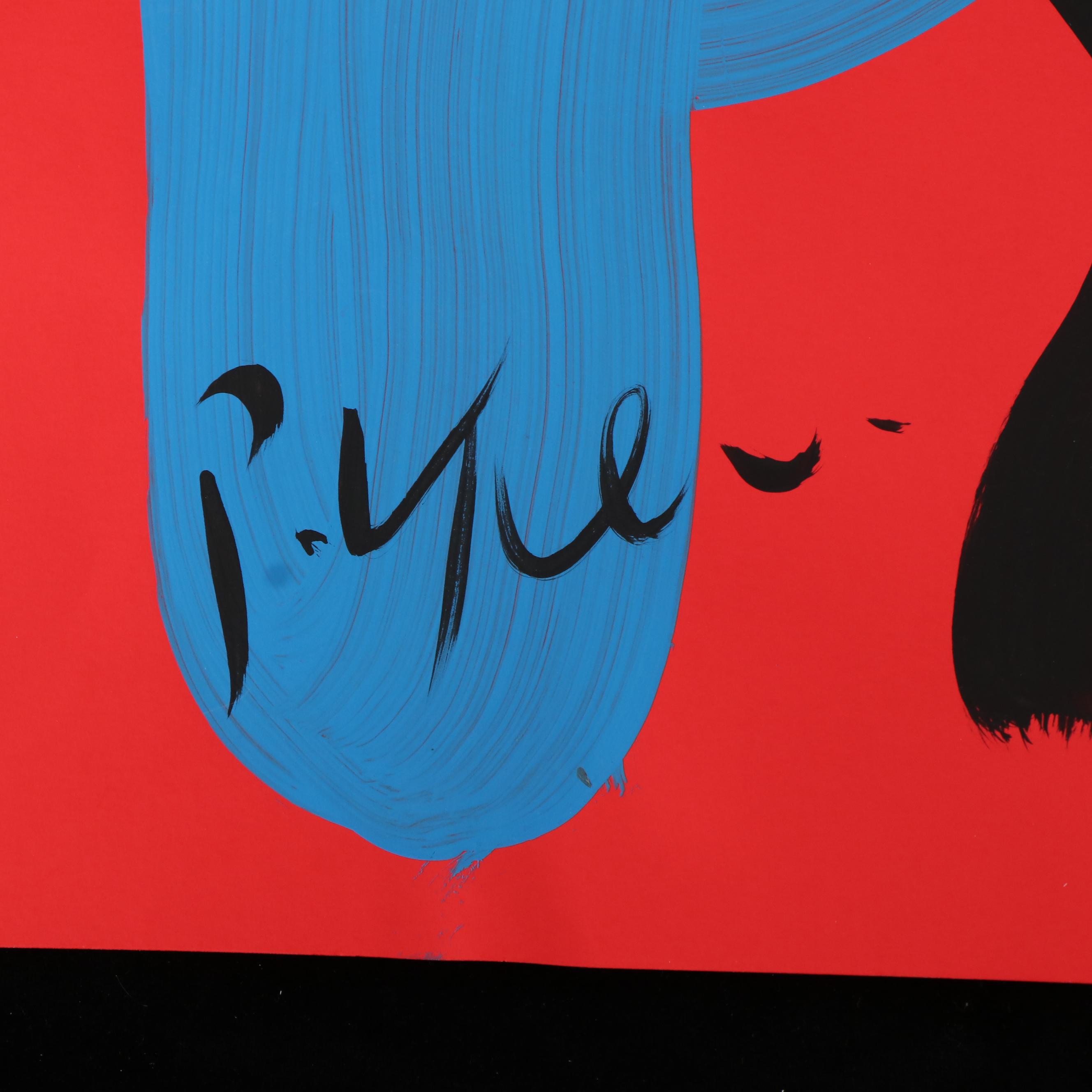 Peter Keil Abstract Acrylic Portrait Painting, Late 20th Century