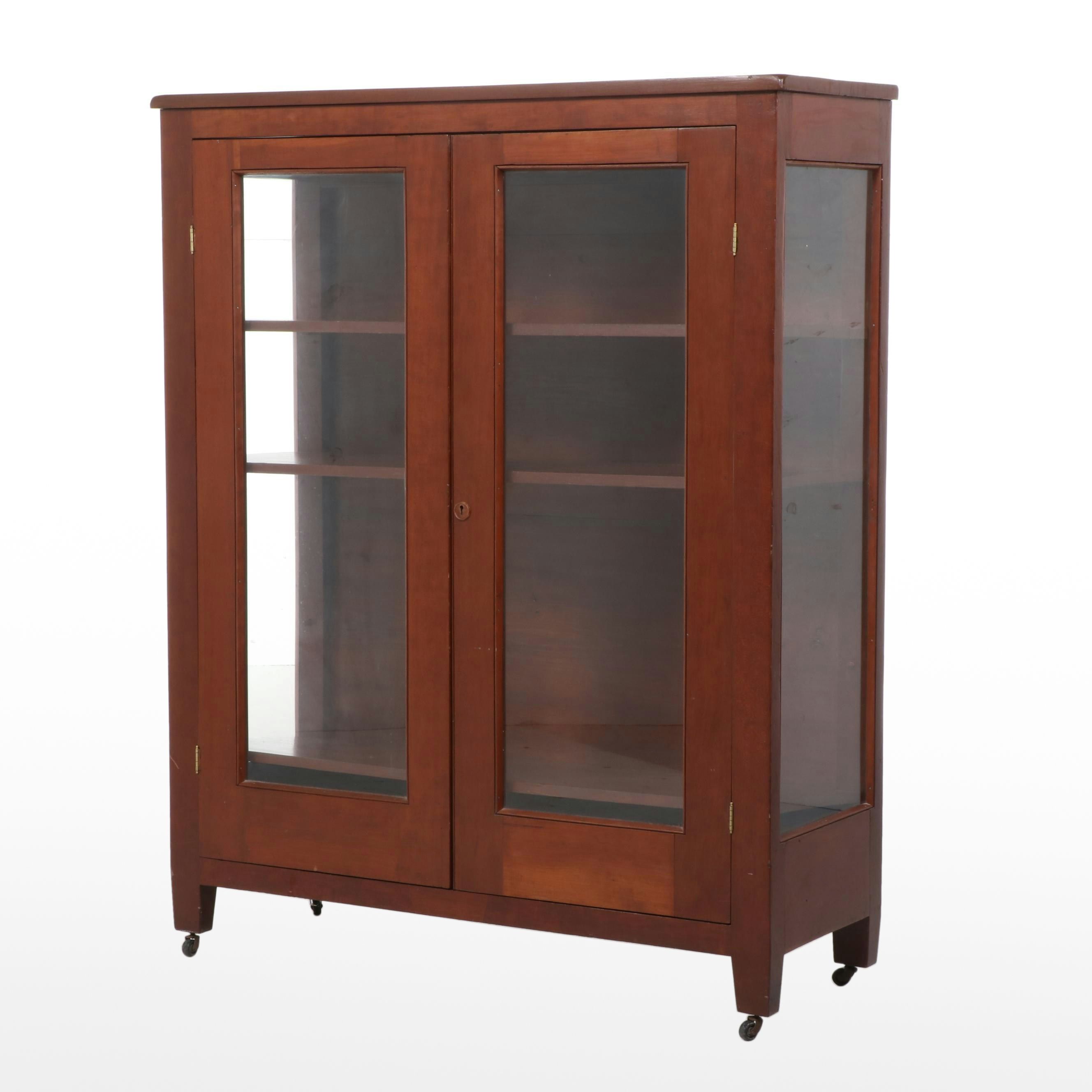 Arts & Crafts Style Mahogany Cabinet Bookcase, Early 20th Century