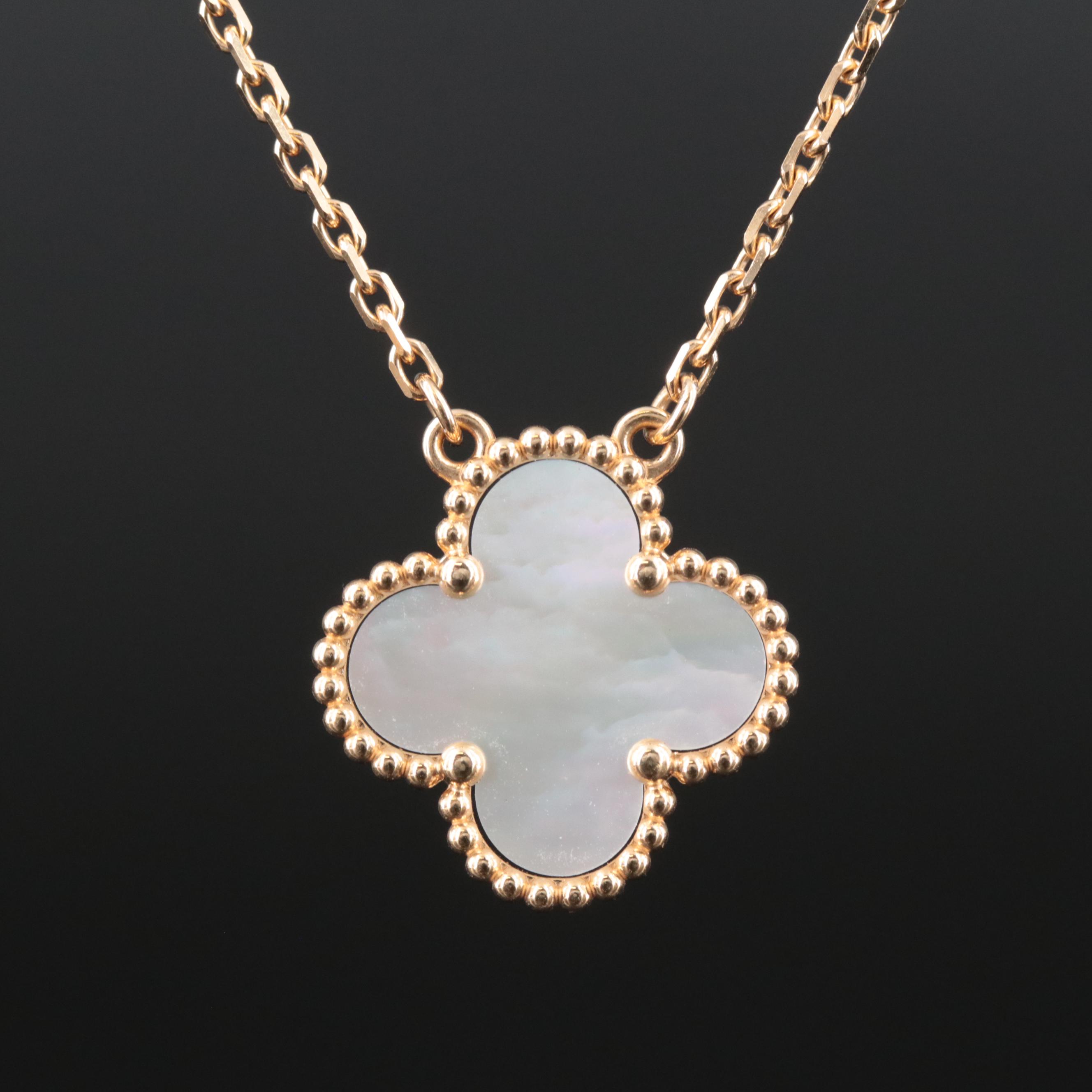 Van Cleef & Arpels Alhambra 18K Mother-of-Pearl Necklace