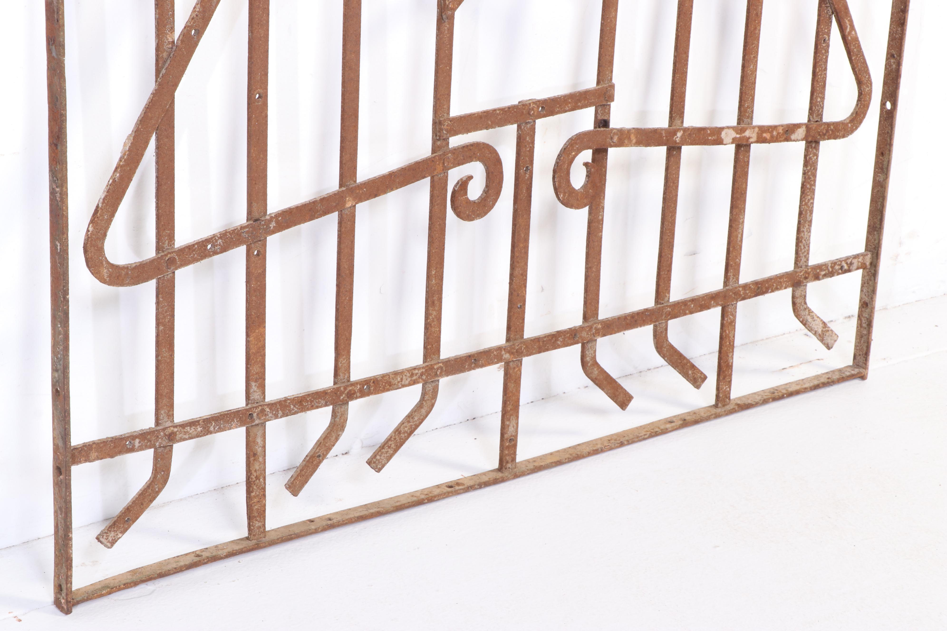 Late Victorian Art Nouveau Hand-Forged Wrought Iron Window Grates