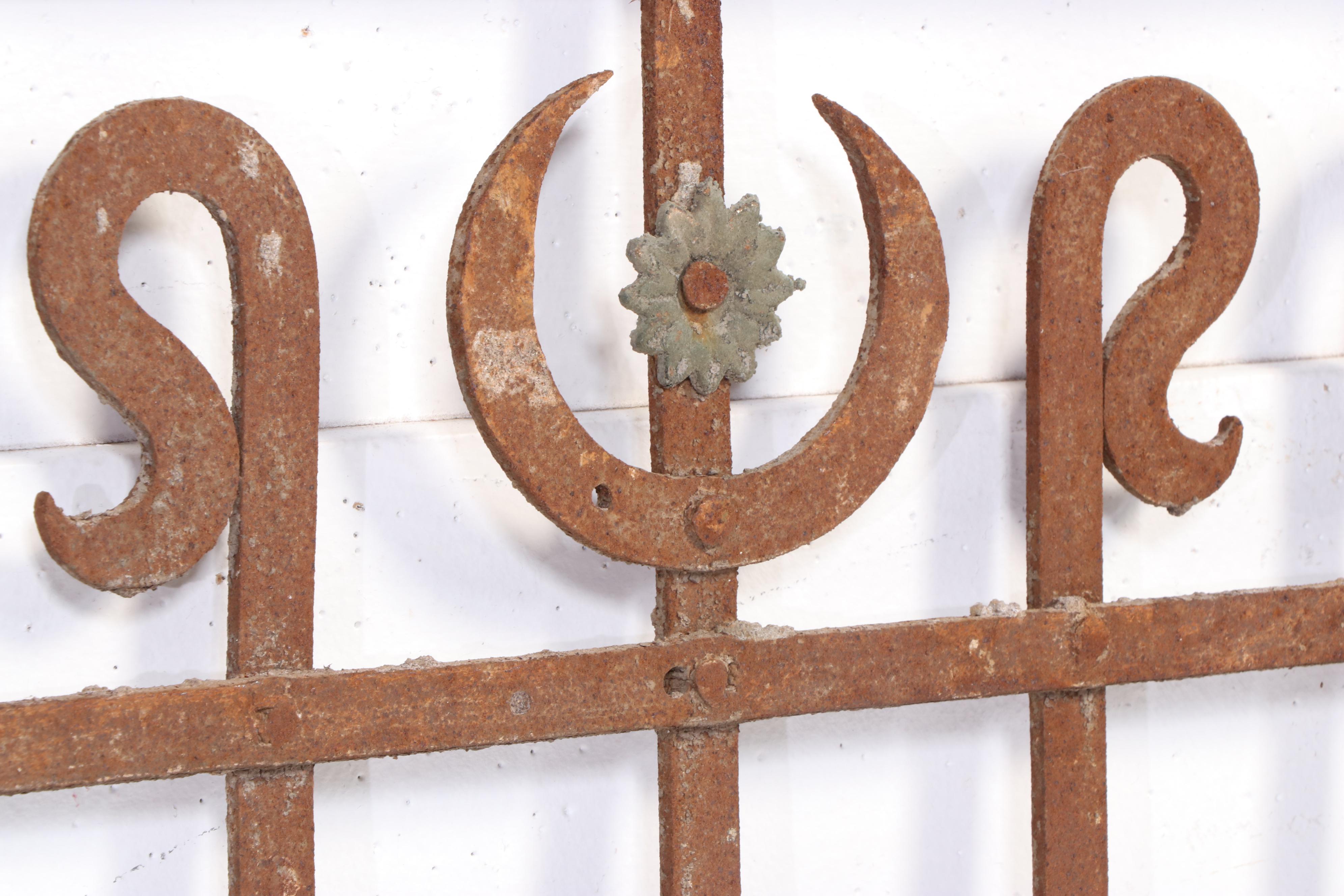 Late Victorian Art Nouveau Hand-Forged Wrought Iron Window Grates