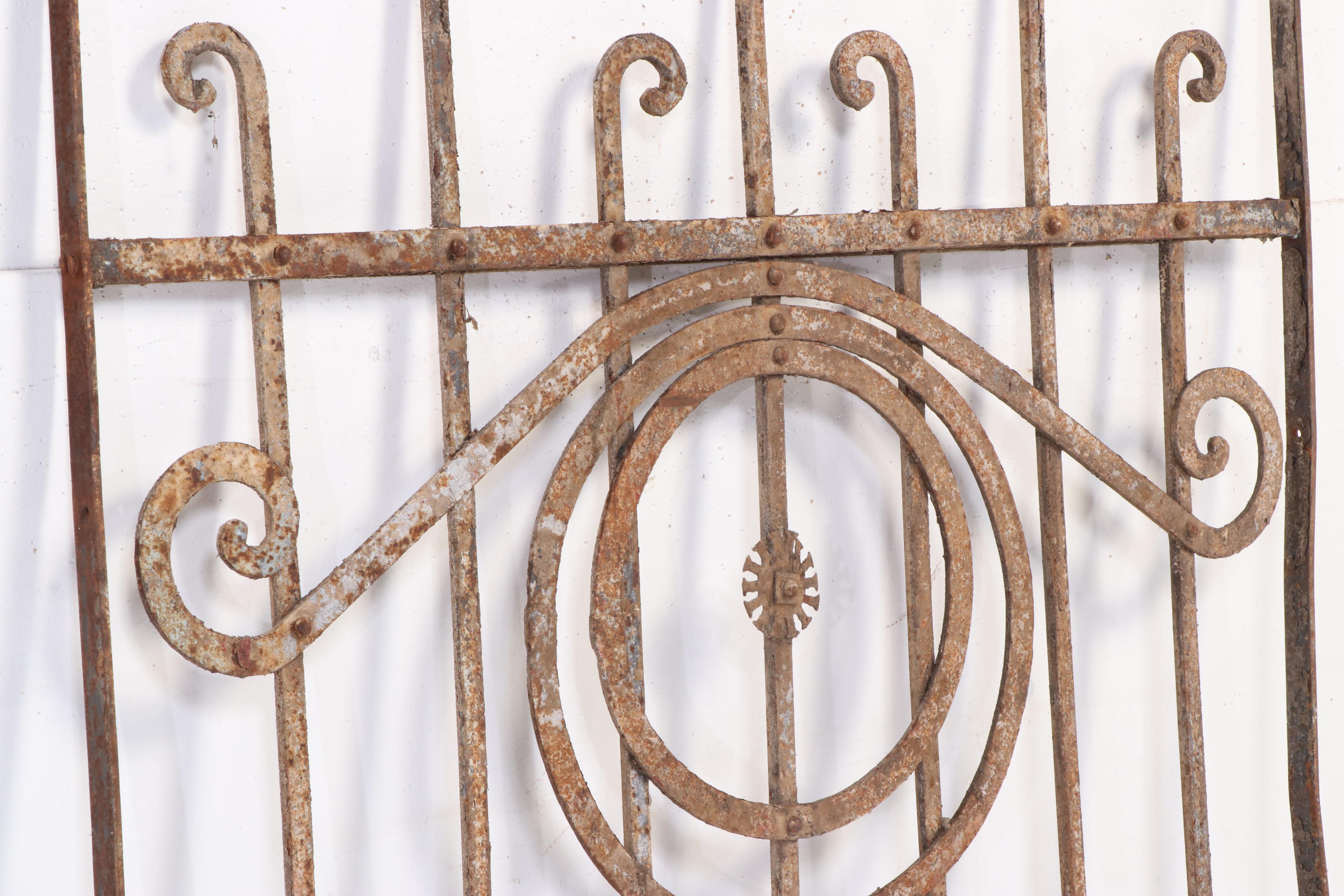 Late Victorian Art Nouveau Hand-Forged Wrought Iron Window Grates