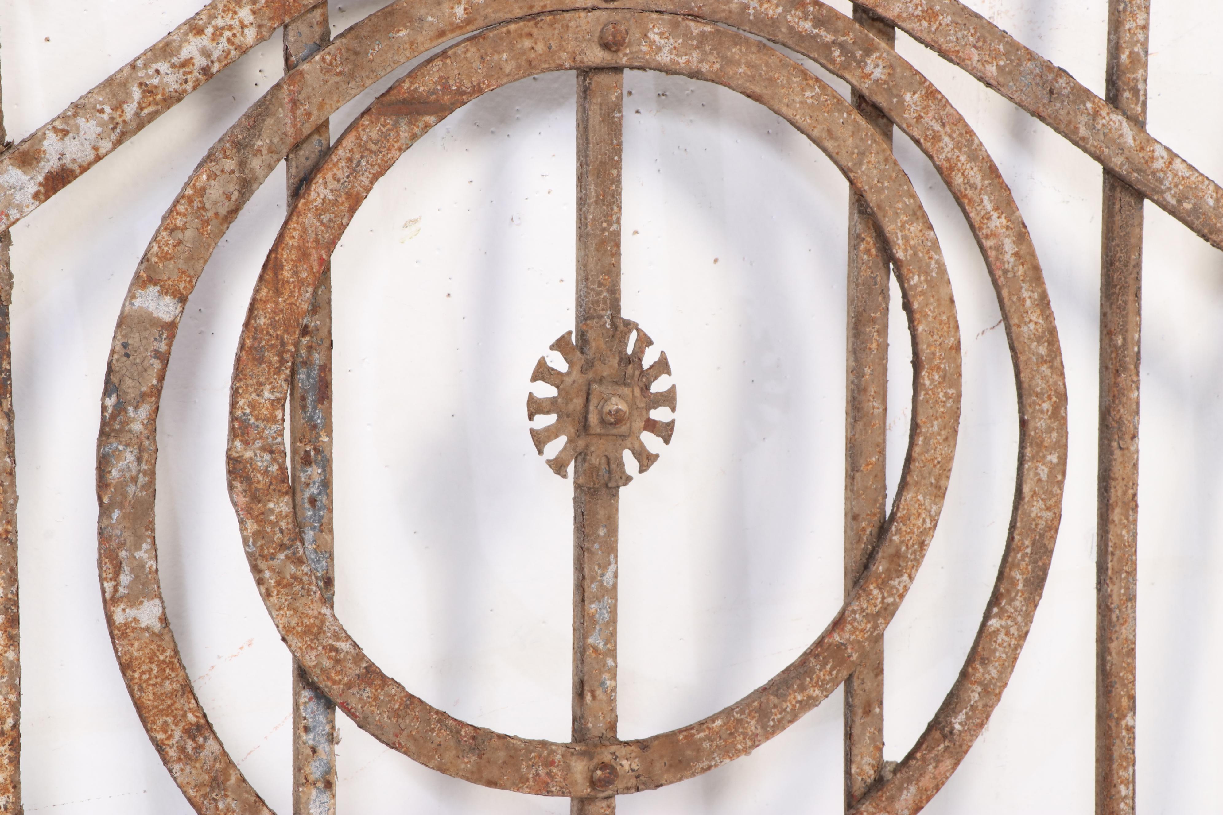 Late Victorian Art Nouveau Hand-Forged Wrought Iron Window Grates