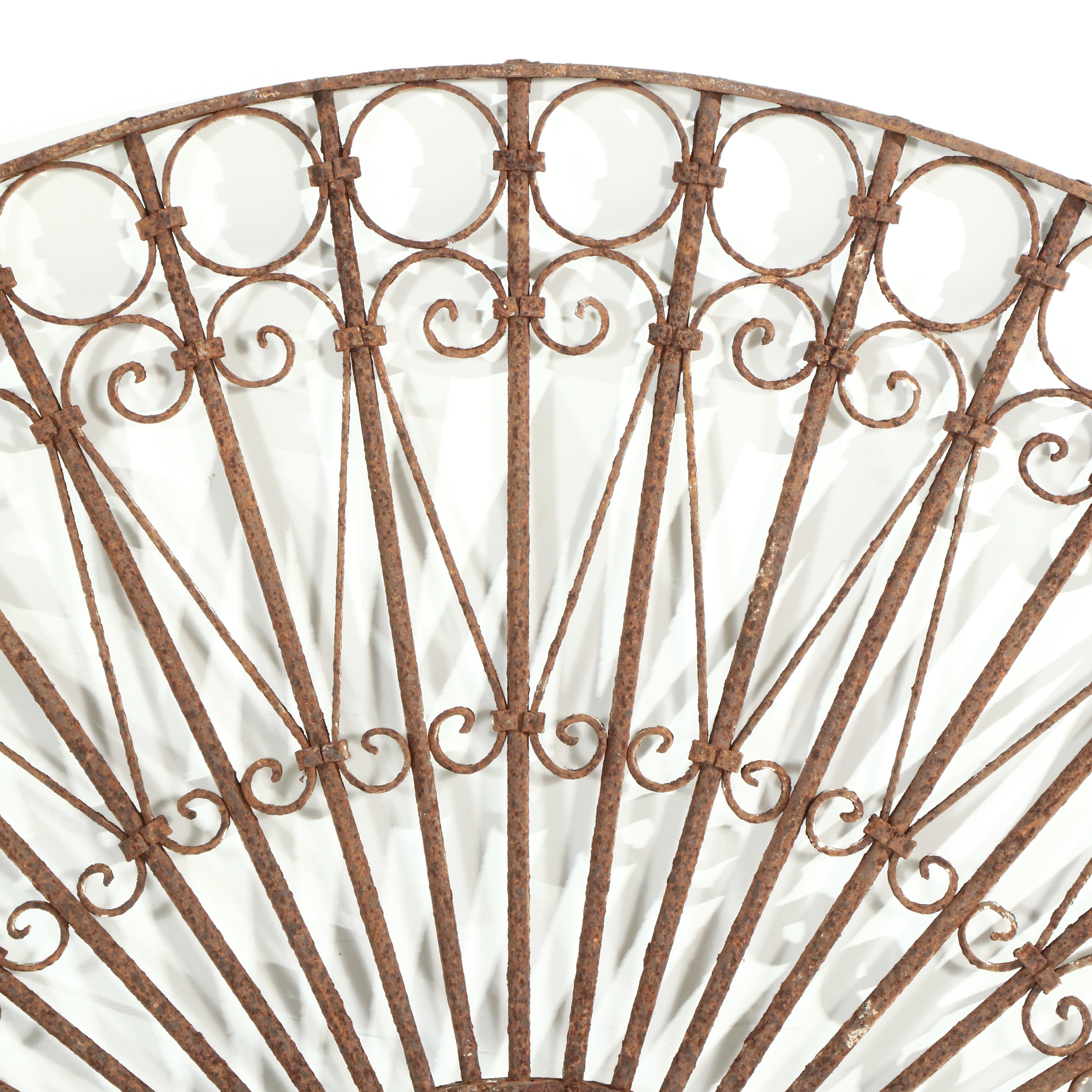 Late Victorian Hand-Forged Wrought Iron Transom or Arch Grill