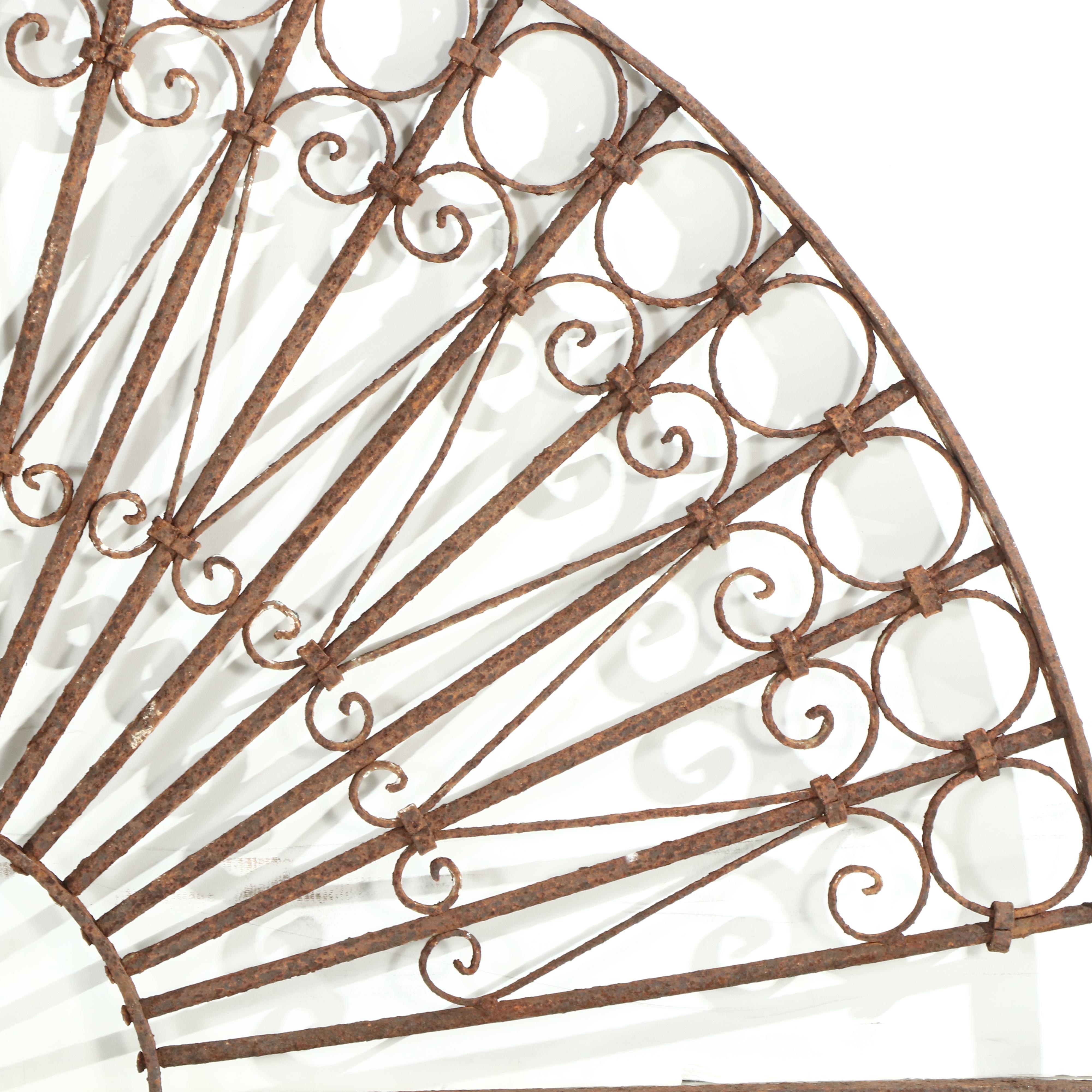 Late Victorian Hand-Forged Wrought Iron Transom or Arch Grill