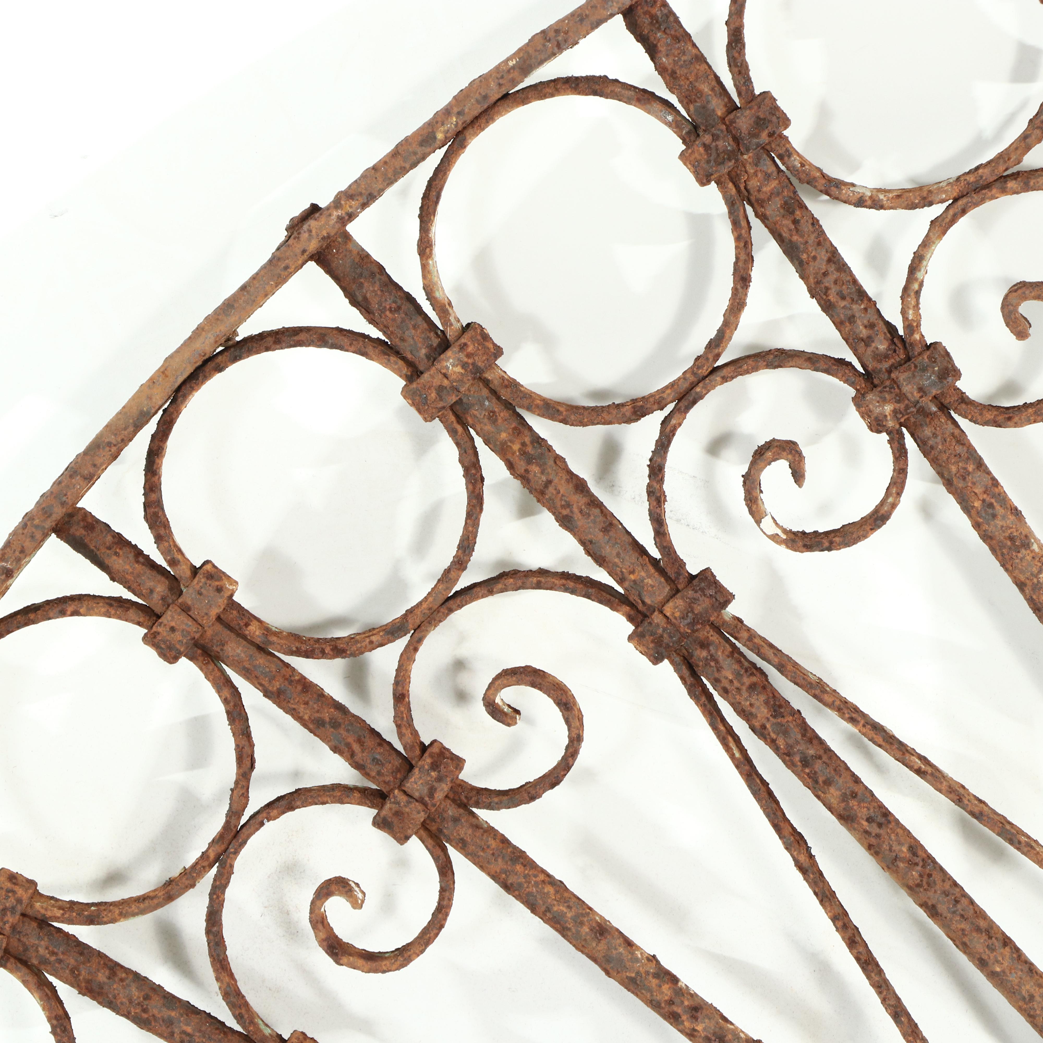 Late Victorian Hand-Forged Wrought Iron Transom or Arch Grill