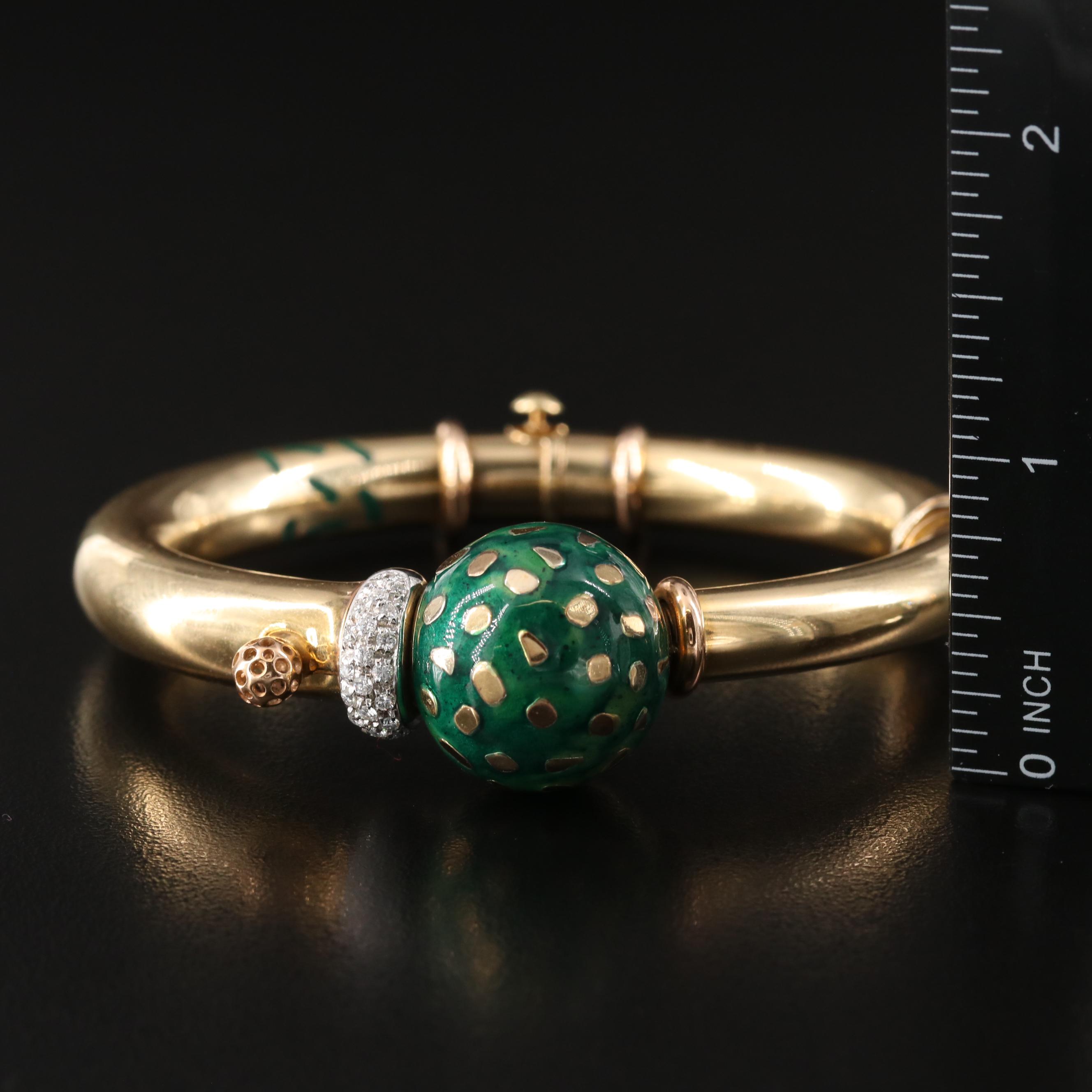 La Nouvelle Bague 18K Diamond and Enamel Bracelet and Ring Set