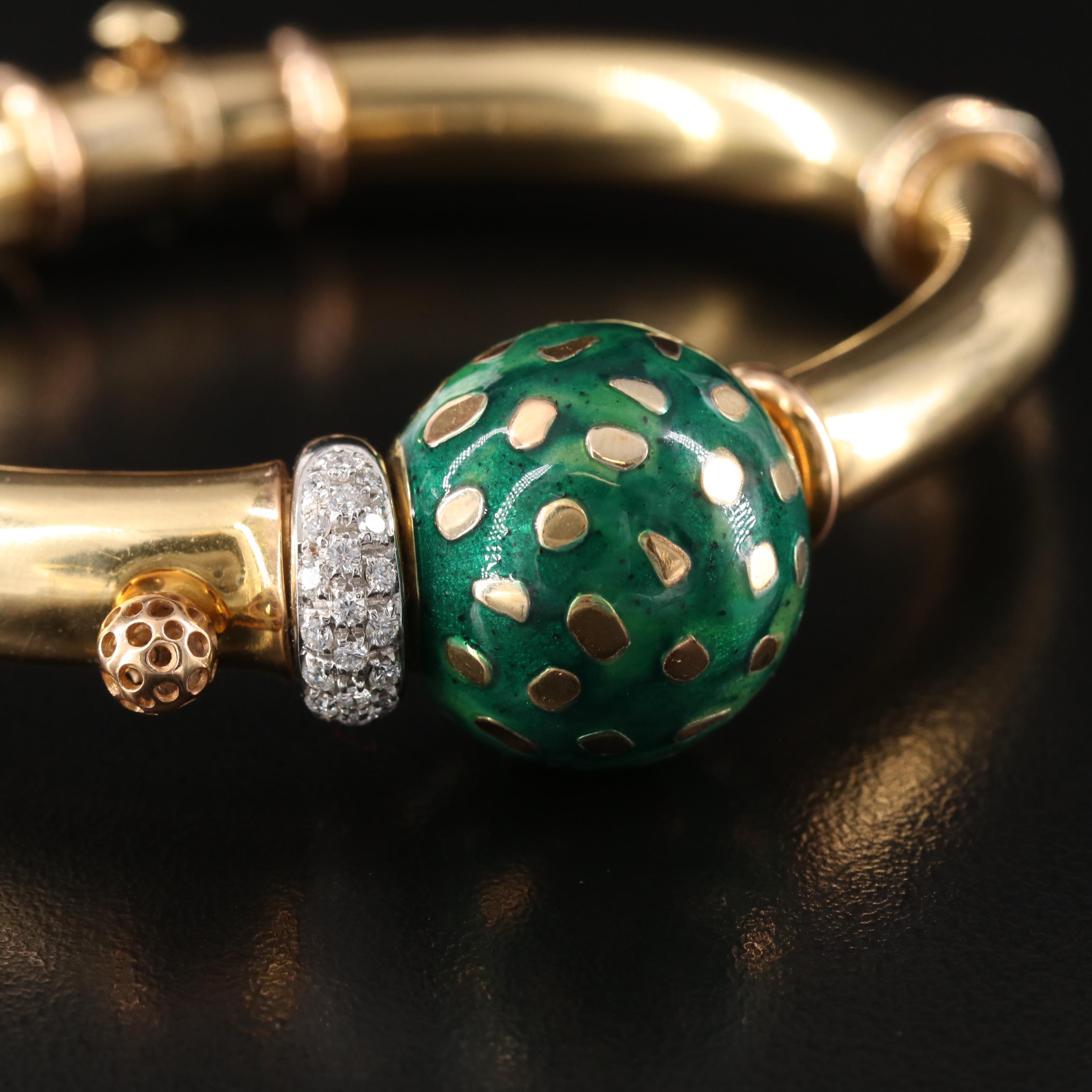 La Nouvelle Bague 18K Diamond and Enamel Bracelet and Ring Set