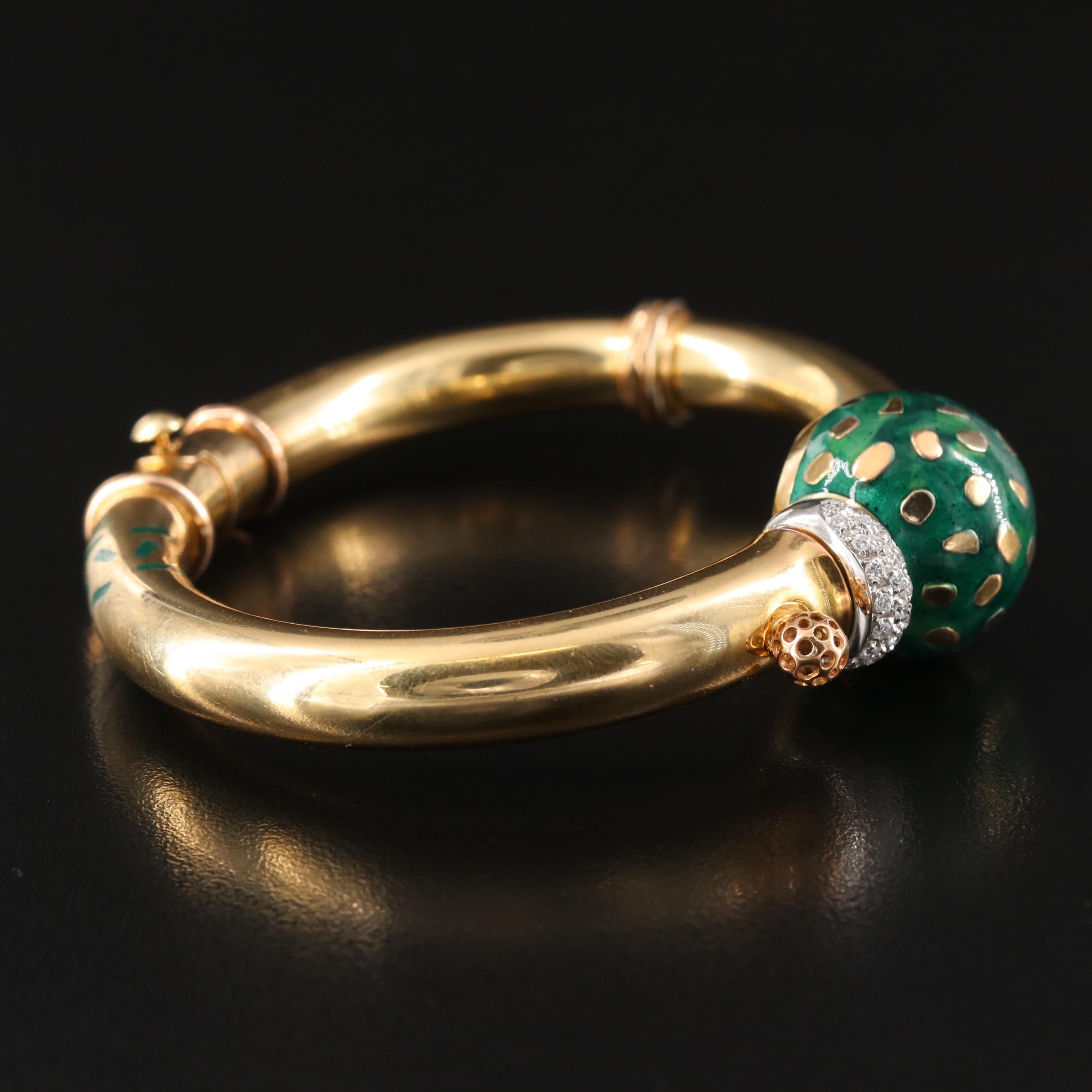 La Nouvelle Bague 18K Diamond and Enamel Bracelet and Ring Set