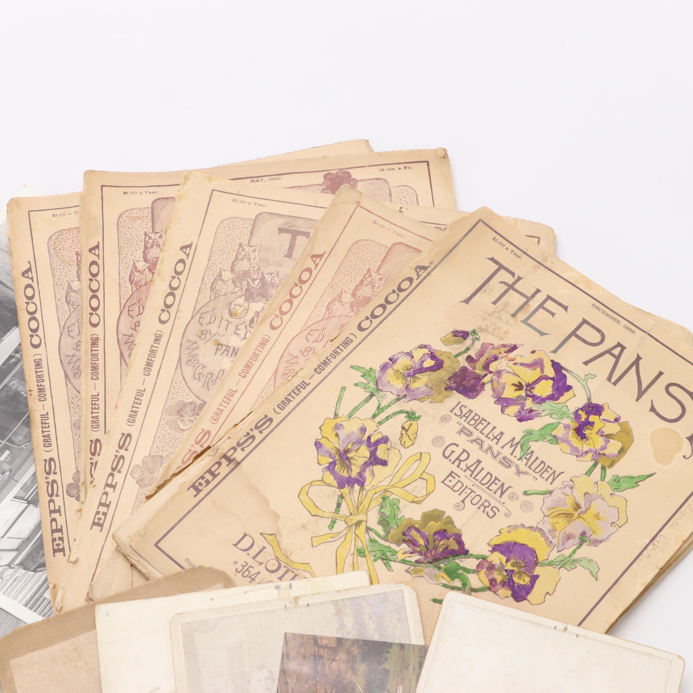 "The Pansy" Magazines with Albumen and Other Photographs with More
