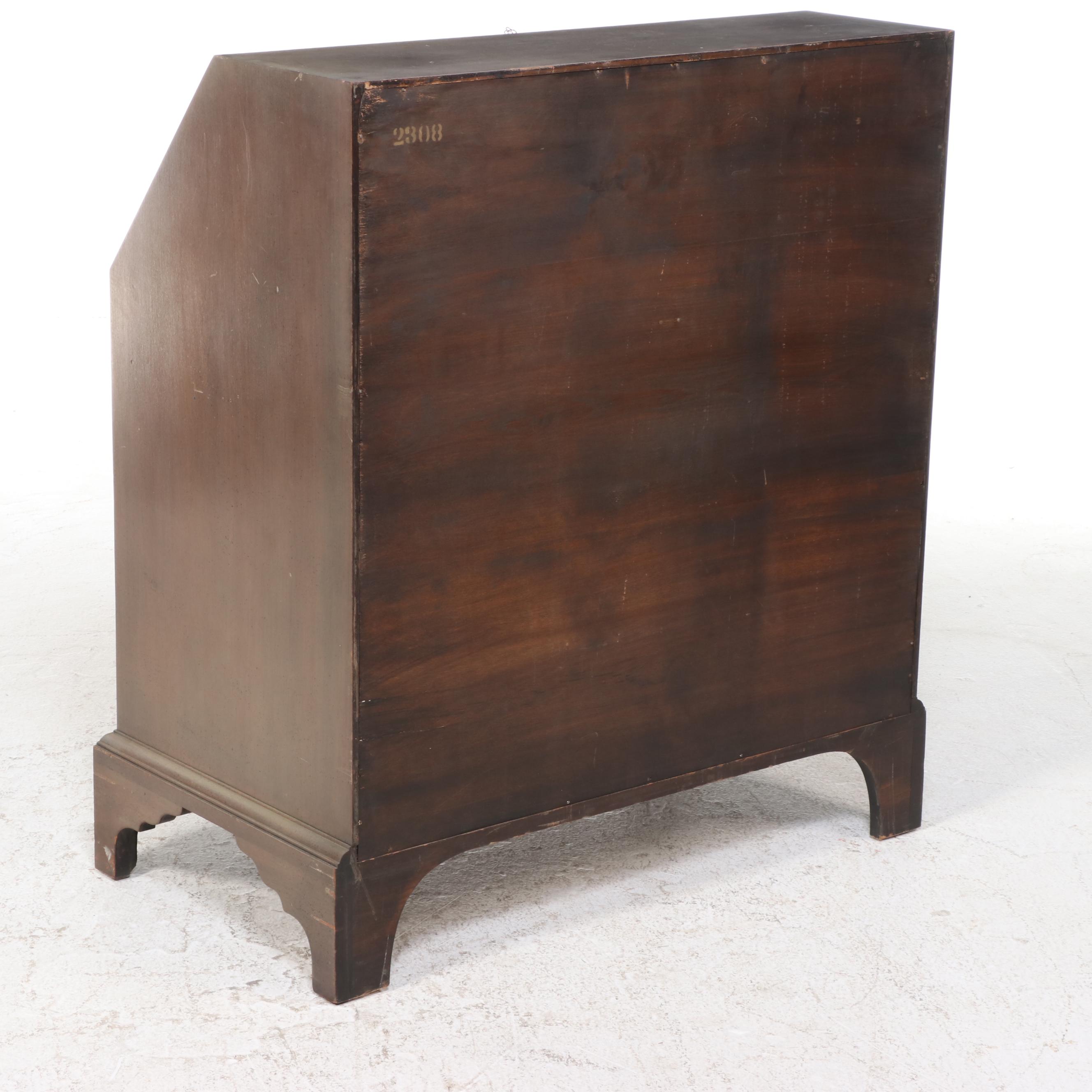 Colonial Mfg. Co. "Edison Institute" Mahogany and Marquetry Slant-Front Desk