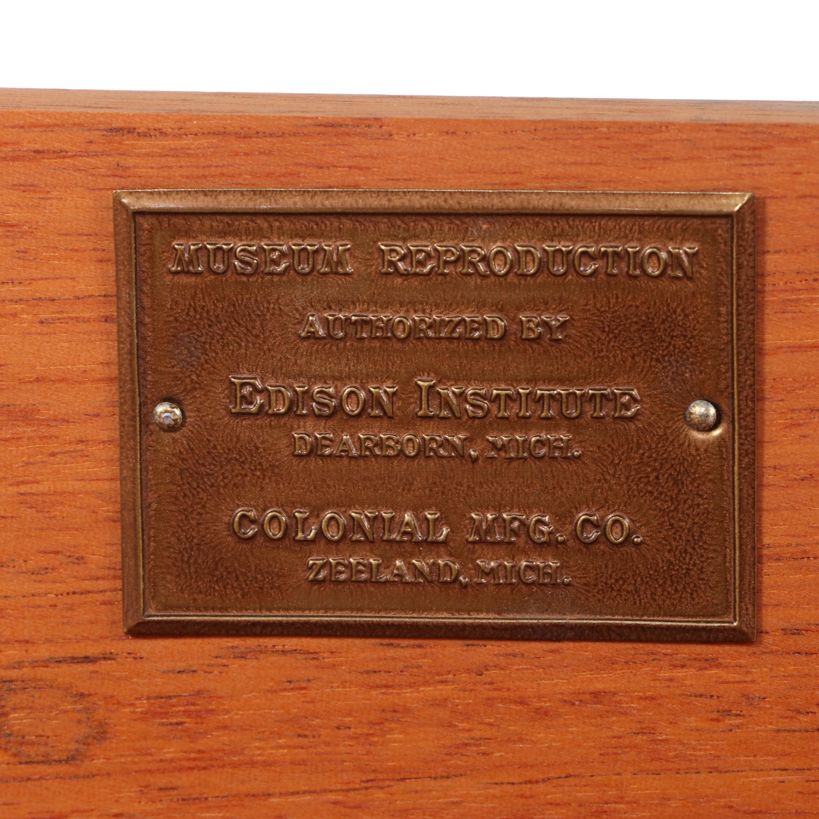 Colonial Mfg. Co. "Edison Institute" Mahogany and Marquetry Slant-Front Desk