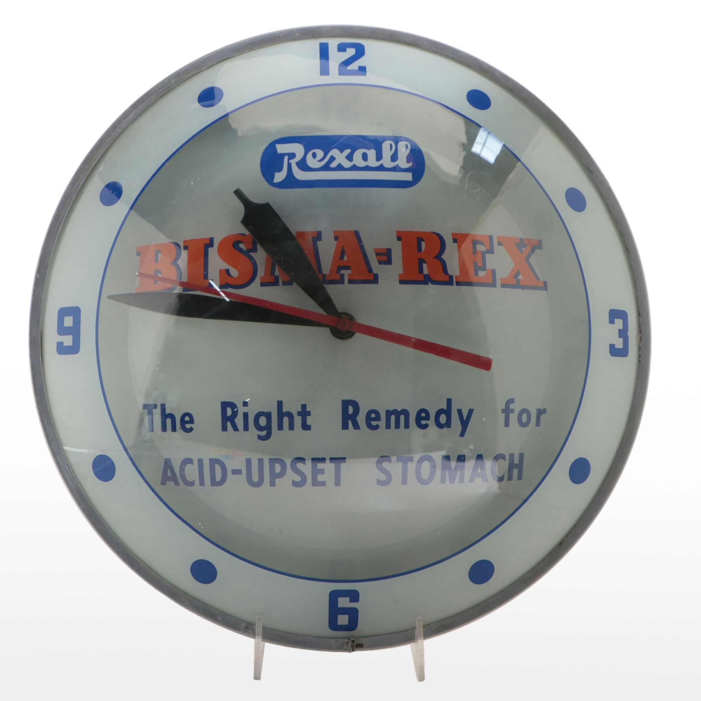 Rexall Bisma-Rex Advertising Double Bubble Advertising Clock, Mid-20th Century