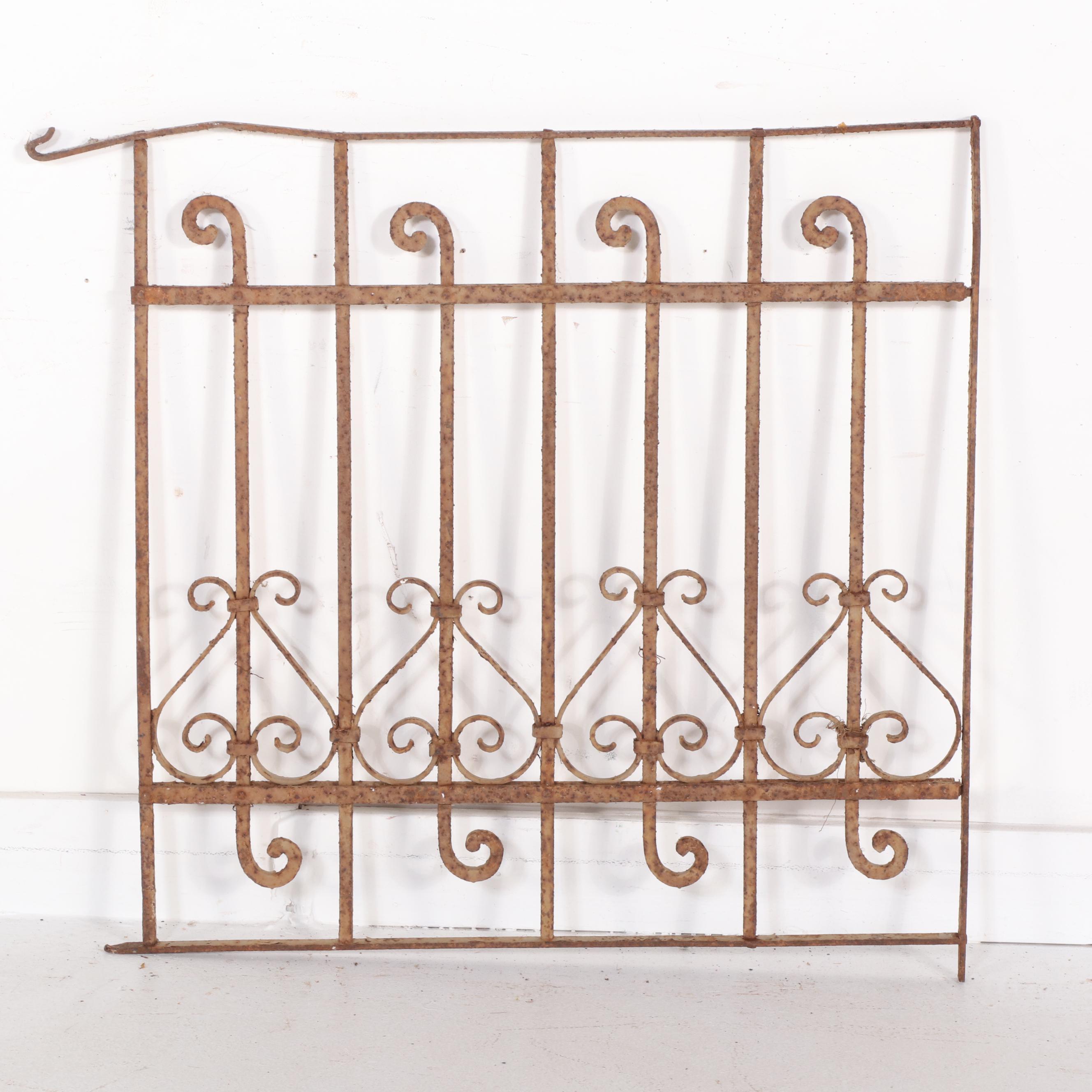 Late Victorian Hand-Forged Wrought Iron Fence Panel