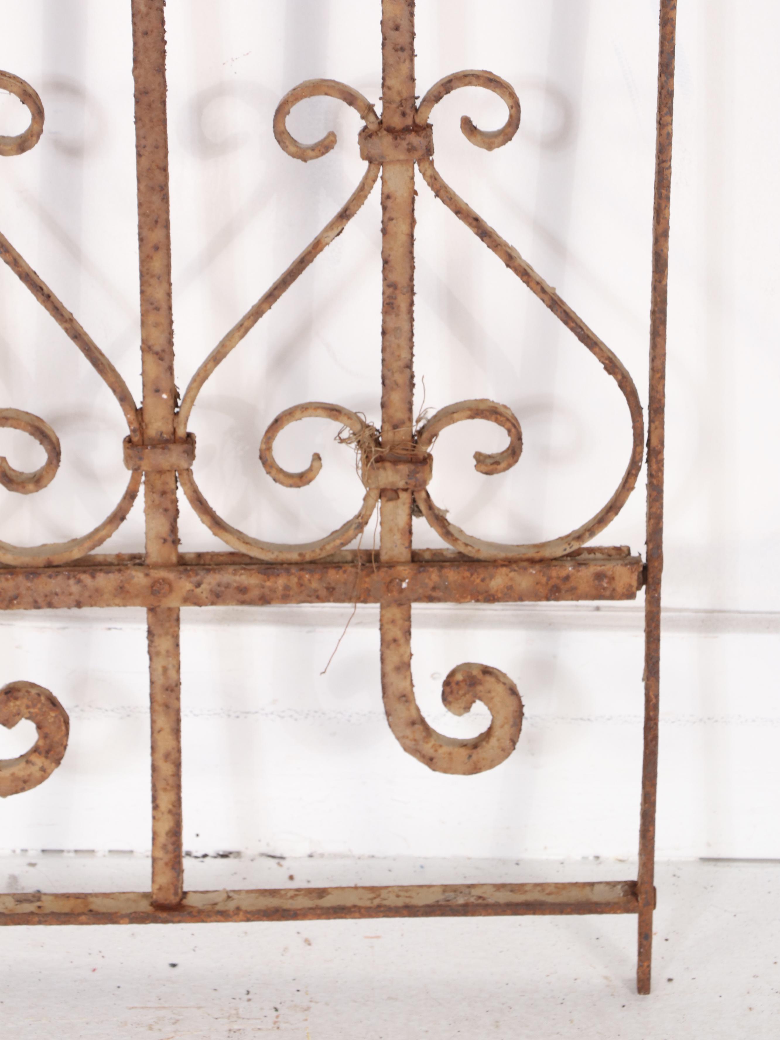 Late Victorian Hand-Forged Wrought Iron Fence Panel
