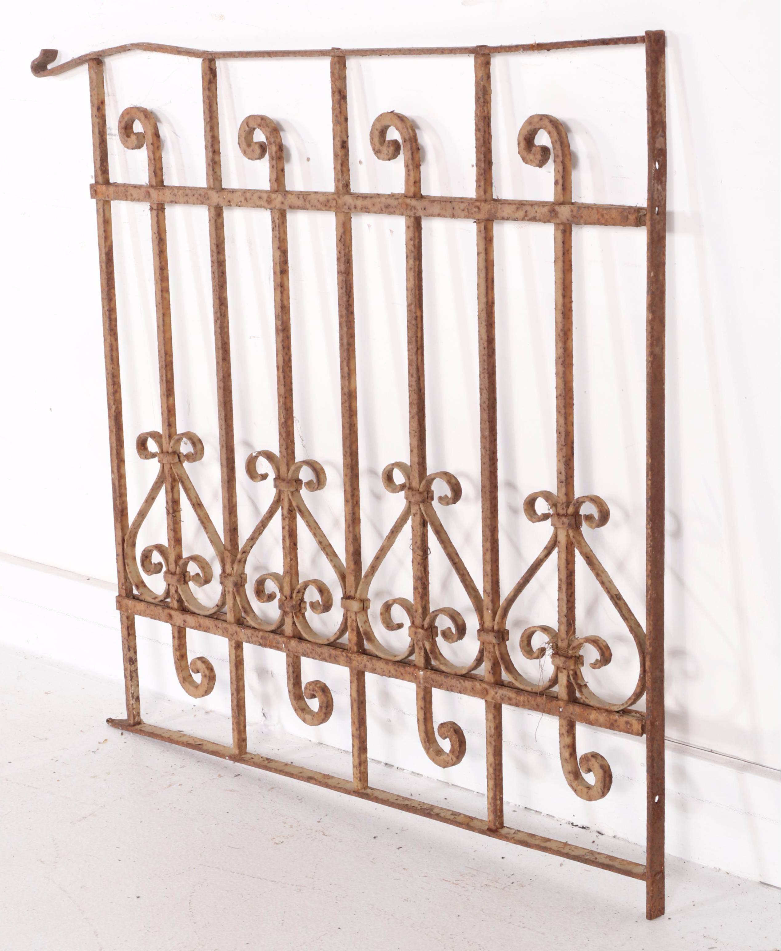 Late Victorian Hand-Forged Wrought Iron Fence Panel
