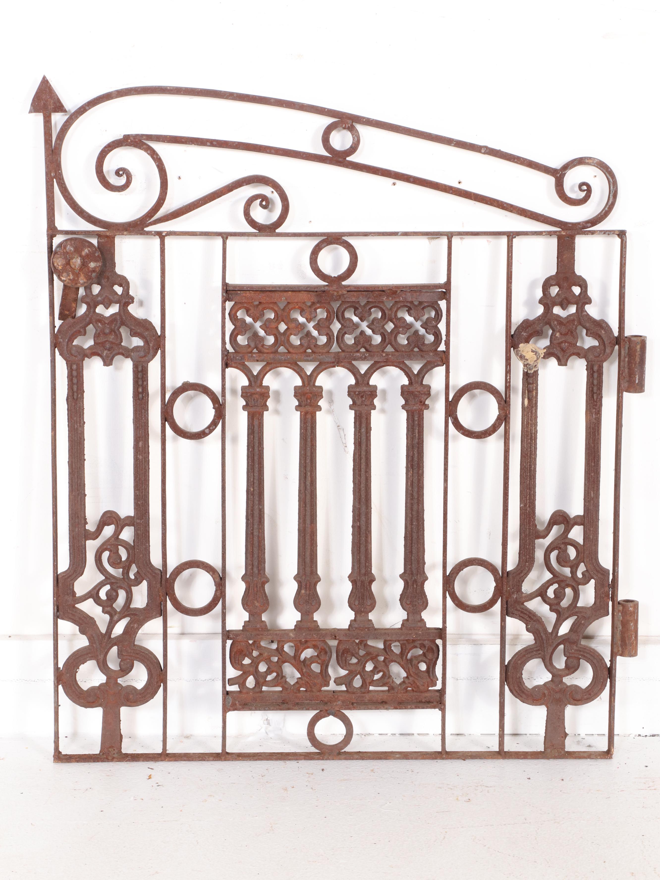 Late Victorian Hand-Forged Wrought Iron Fence Panel