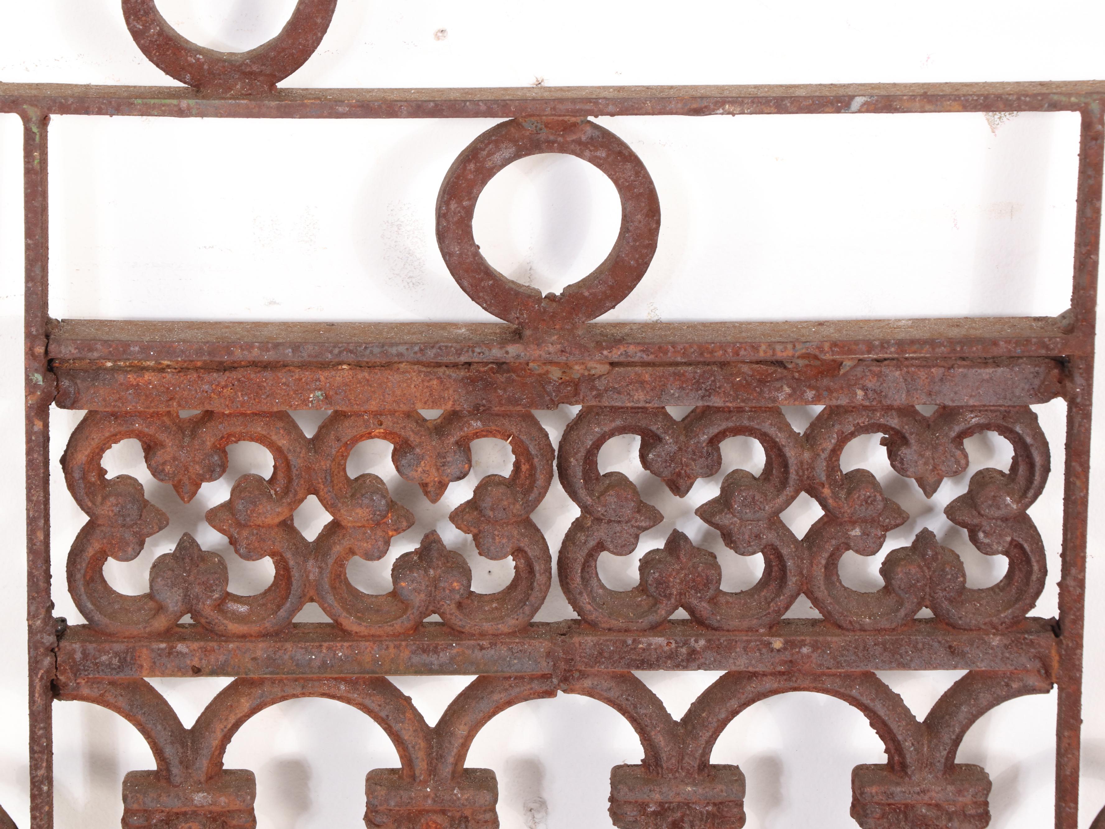 Late Victorian Hand-Forged Wrought Iron Fence Panel