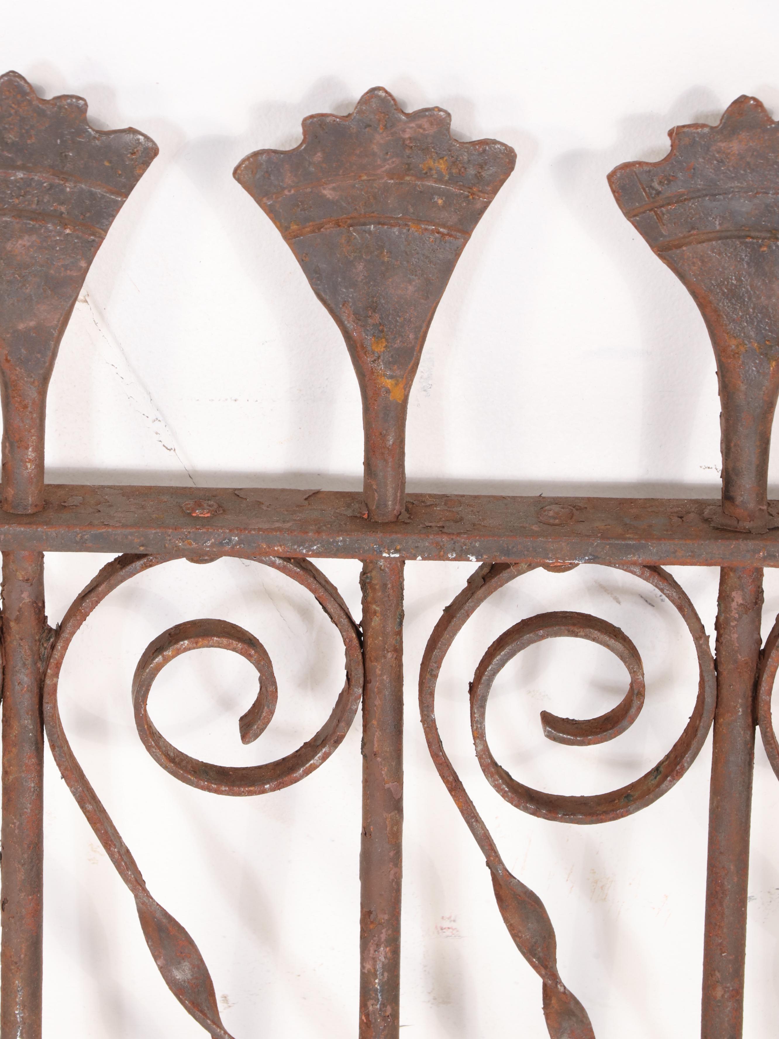 Late Victorian Hand-Forged Wrought Iron Fence Panel