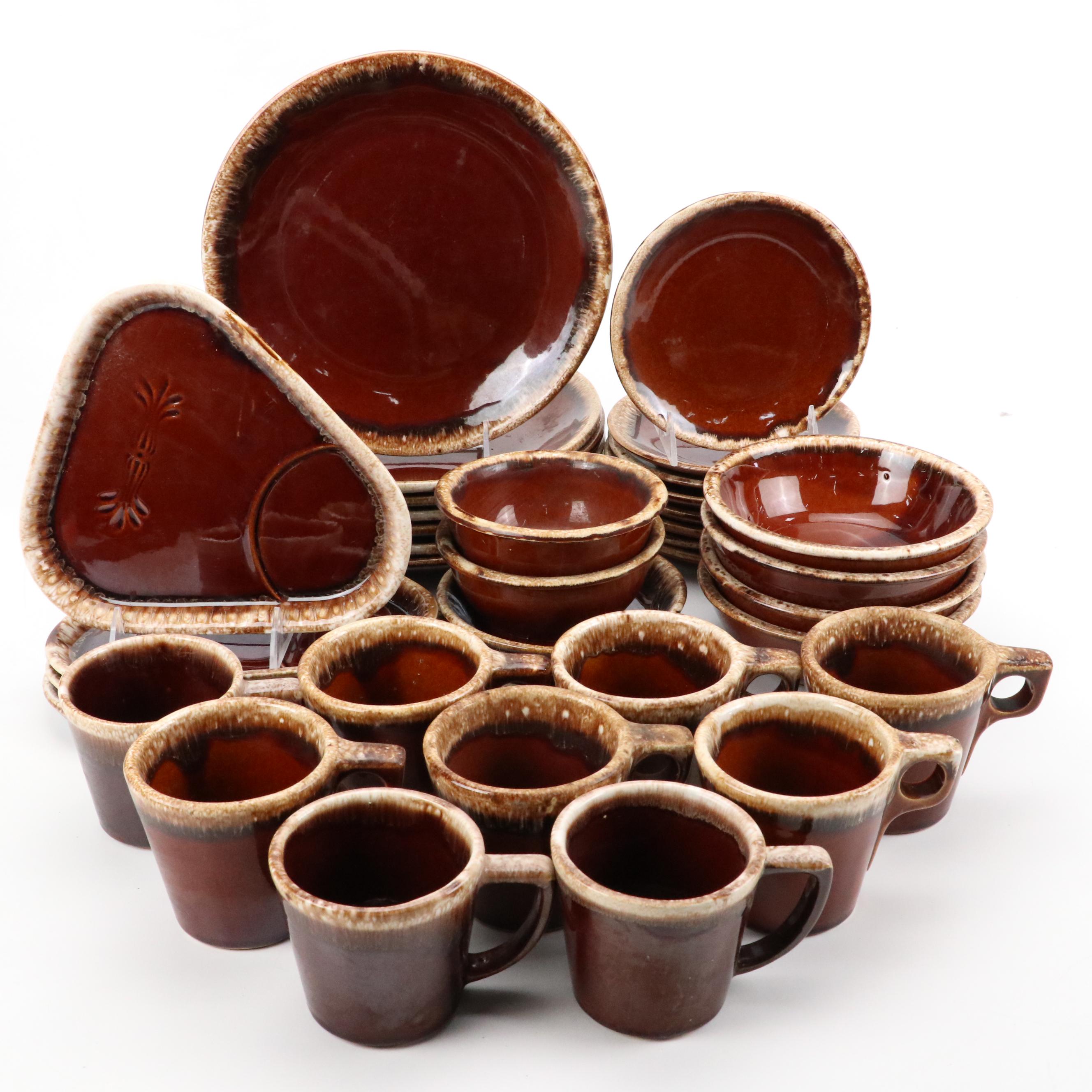 McCoy Brown Drip  Ceramic Dinnerware, Mid to Late 20th Century