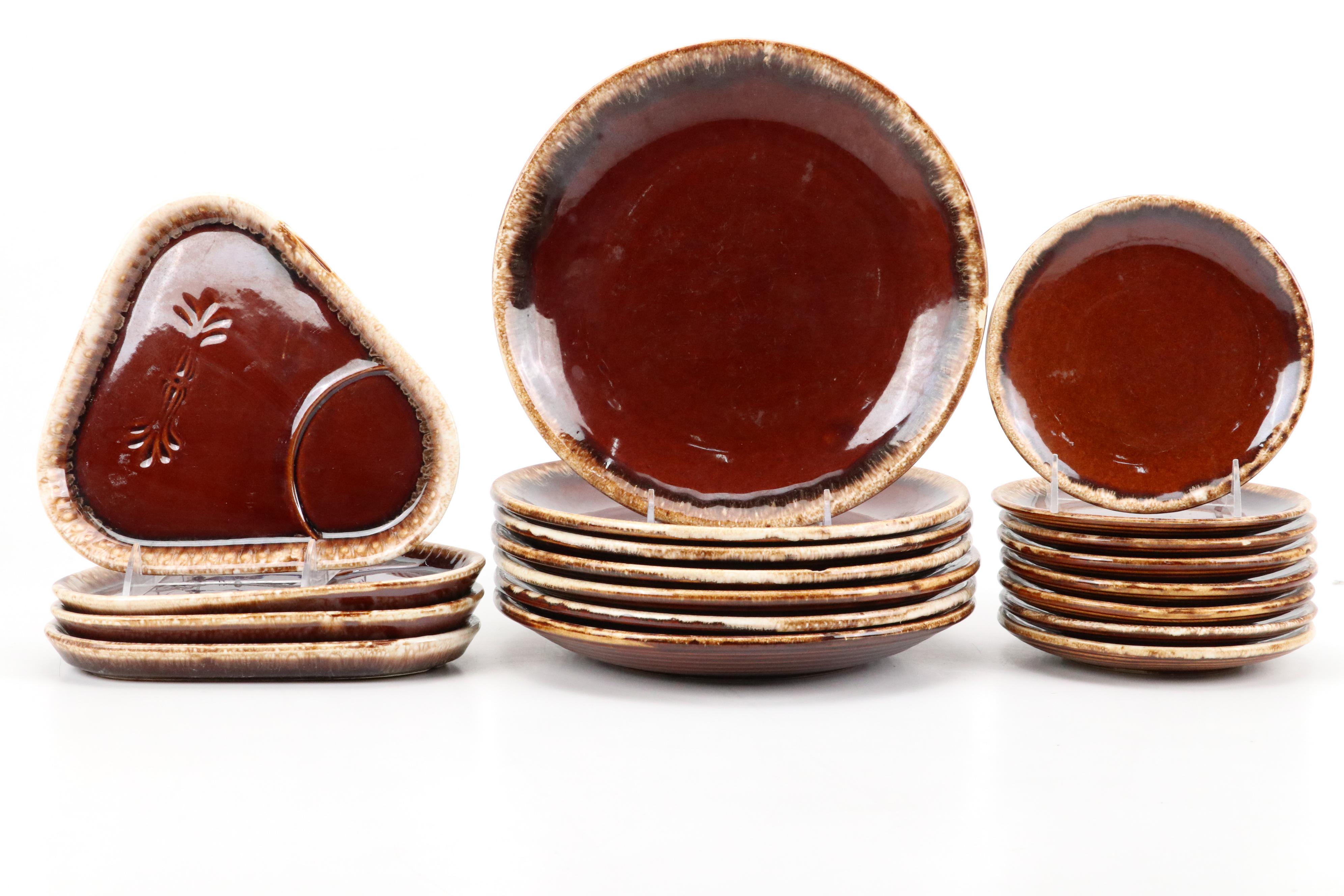 McCoy Brown Drip  Ceramic Dinnerware, Mid to Late 20th Century
