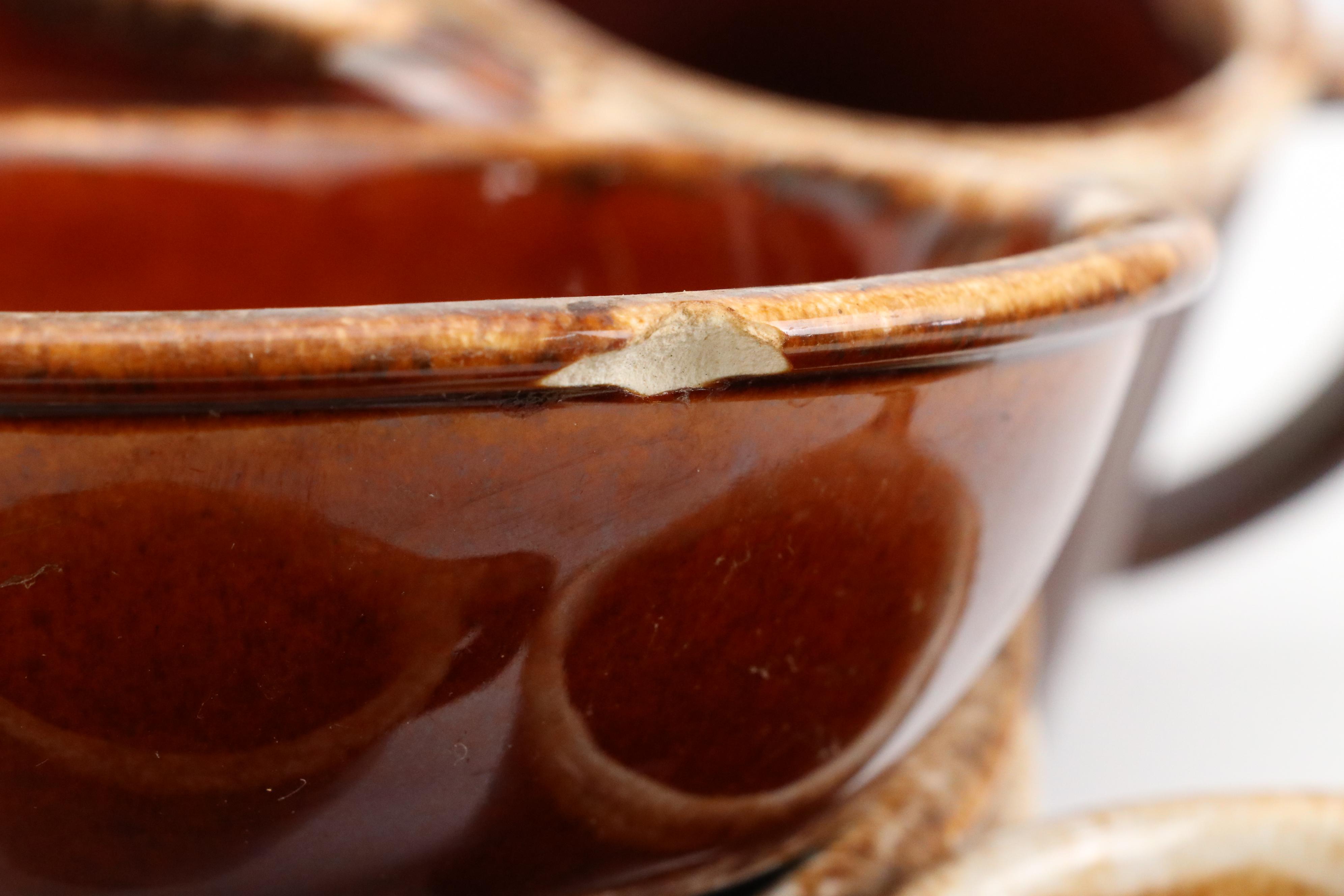 McCoy Brown Drip  Ceramic Dinnerware, Mid to Late 20th Century