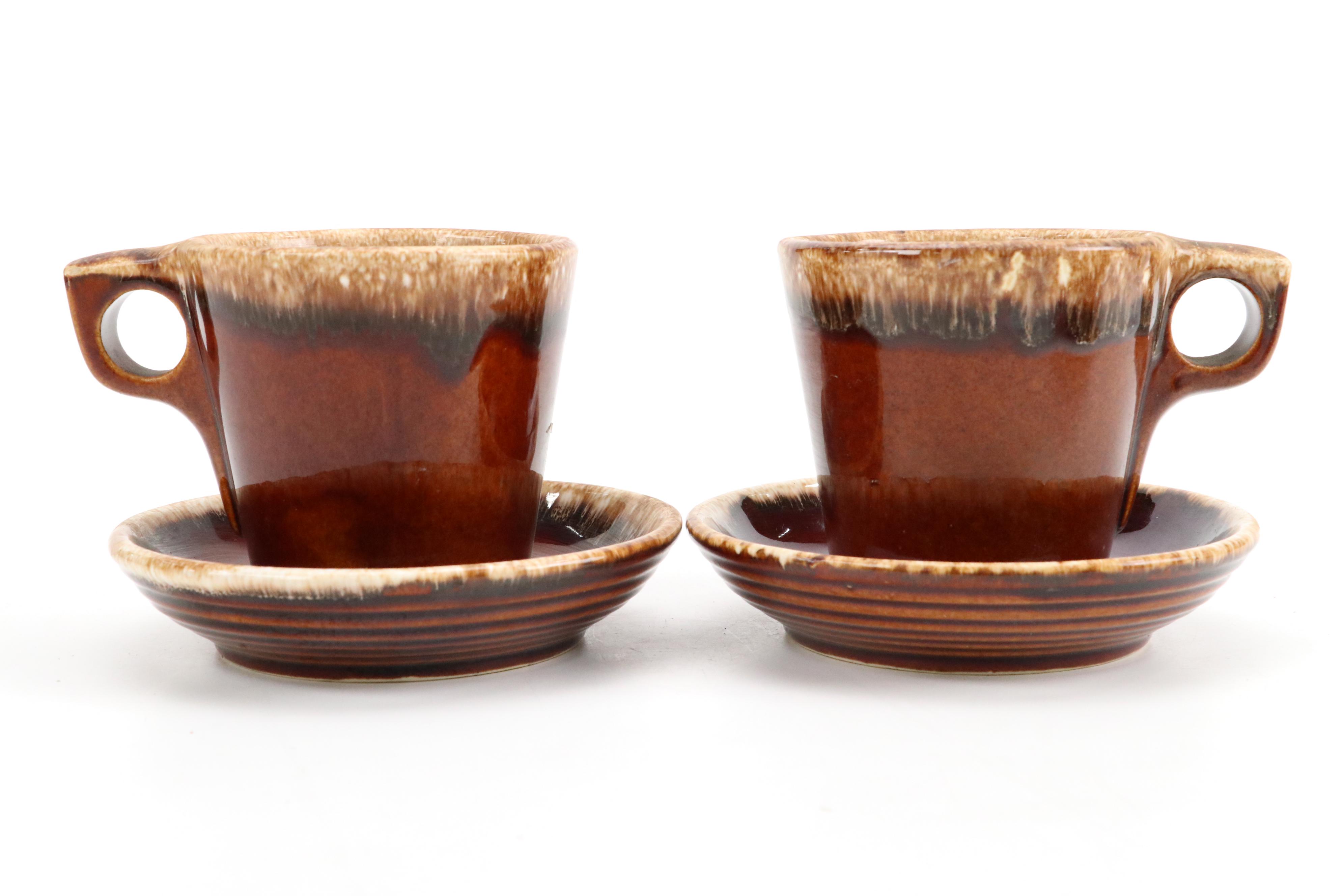 McCoy Brown Drip  Ceramic Dinnerware, Mid to Late 20th Century