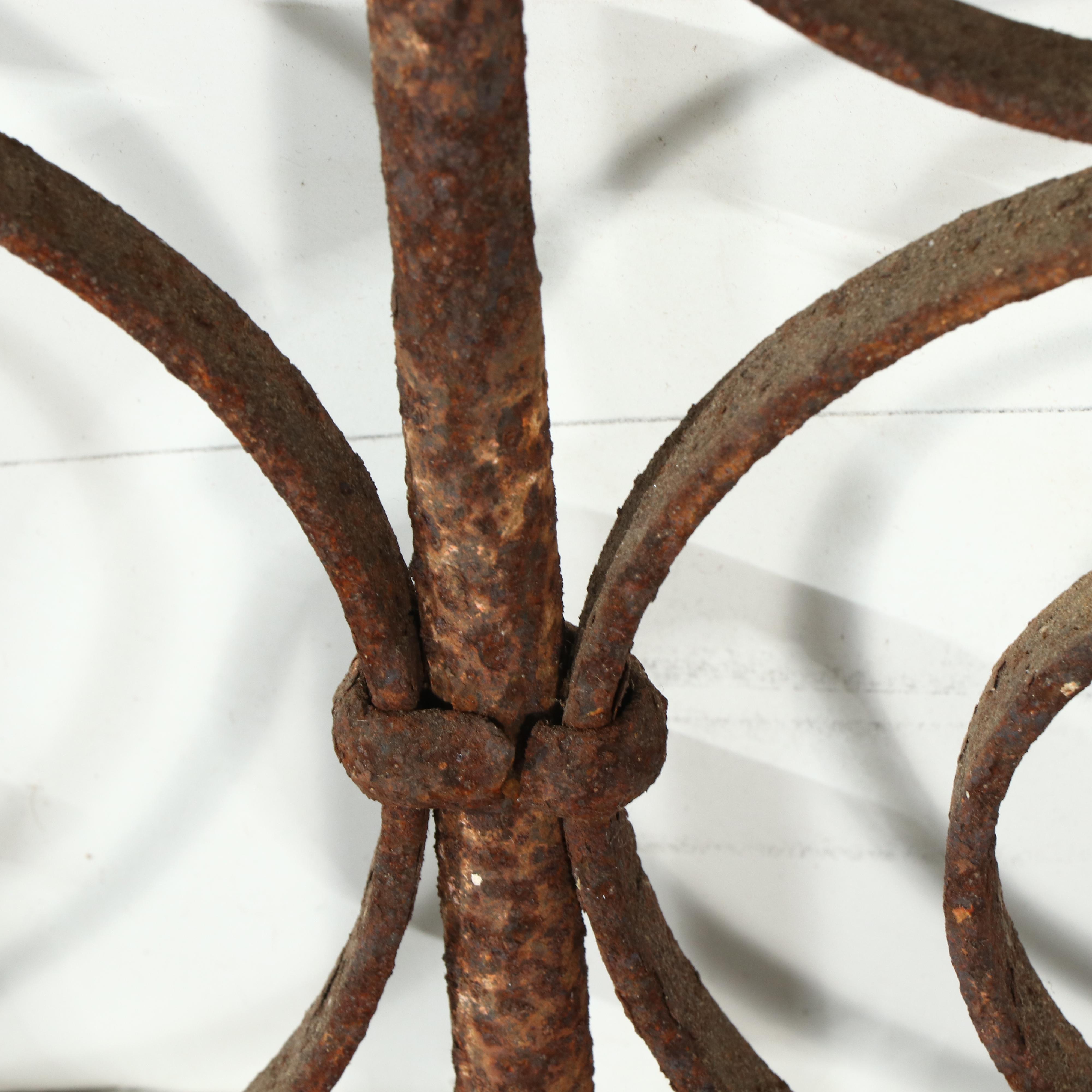 Two Late Victorian Hand-Forged Wrought Iron Transom or Arch Grills