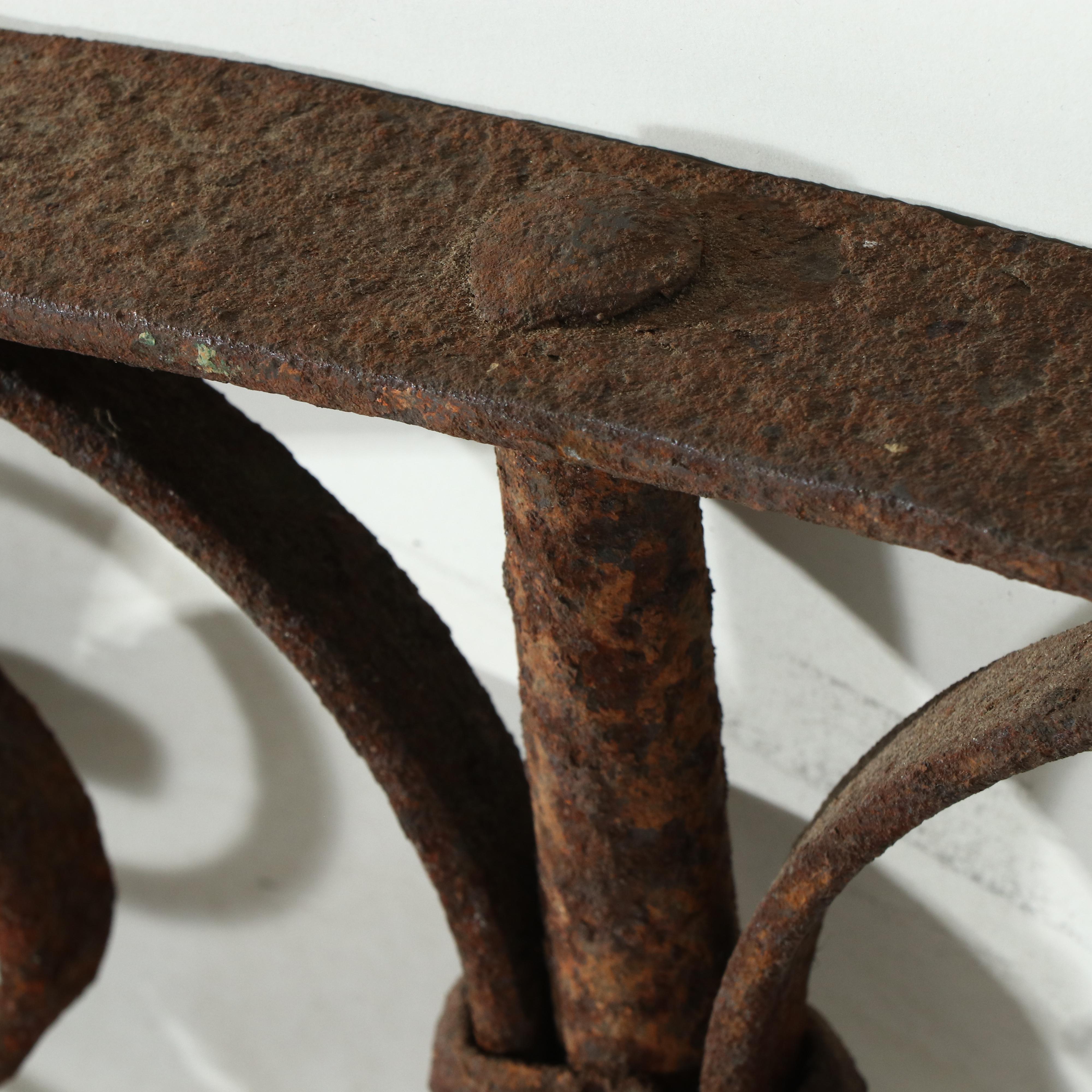 Two Late Victorian Hand-Forged Wrought Iron Transom or Arch Grills