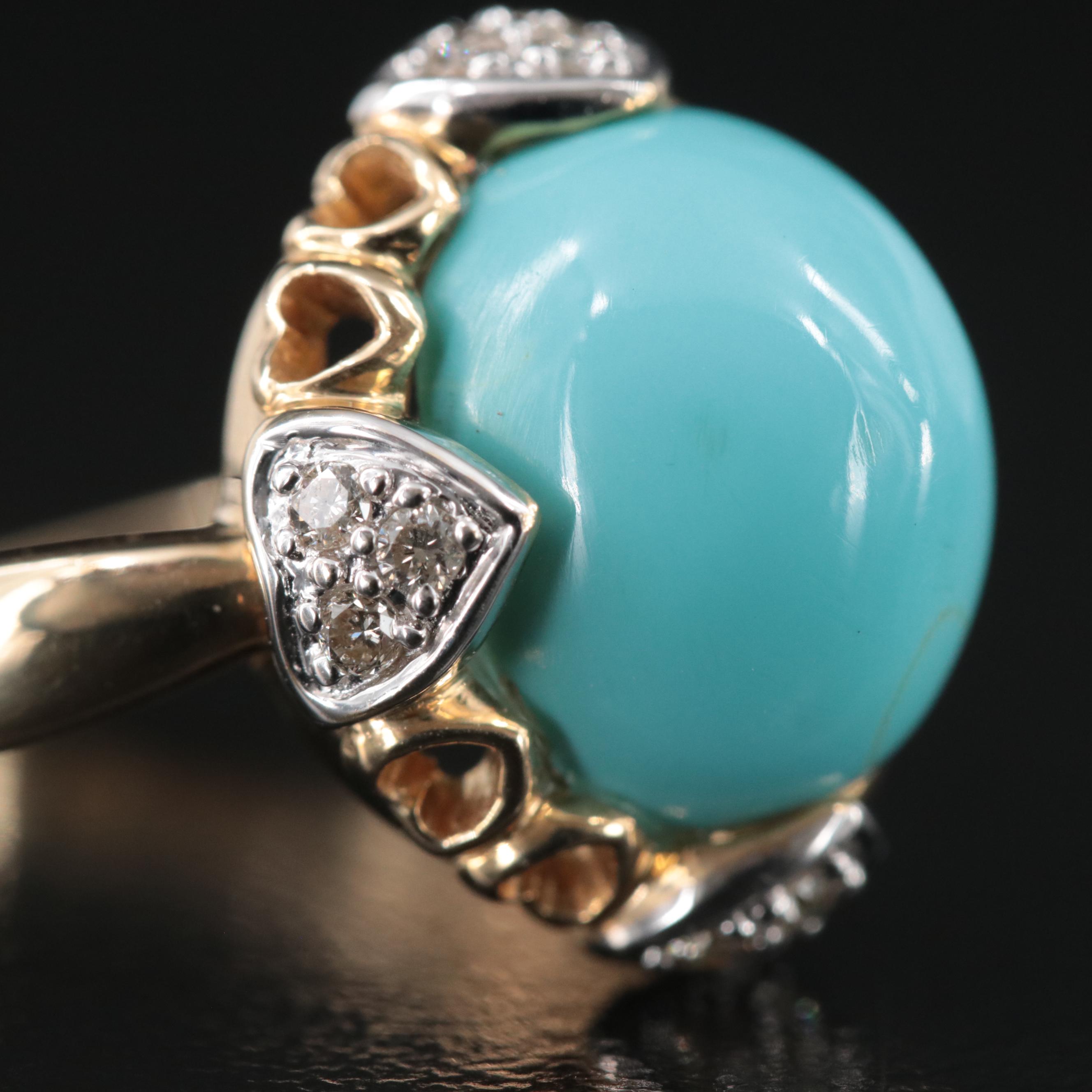 Le Vian 14K Turquoise and Diamond Ring with Provenance