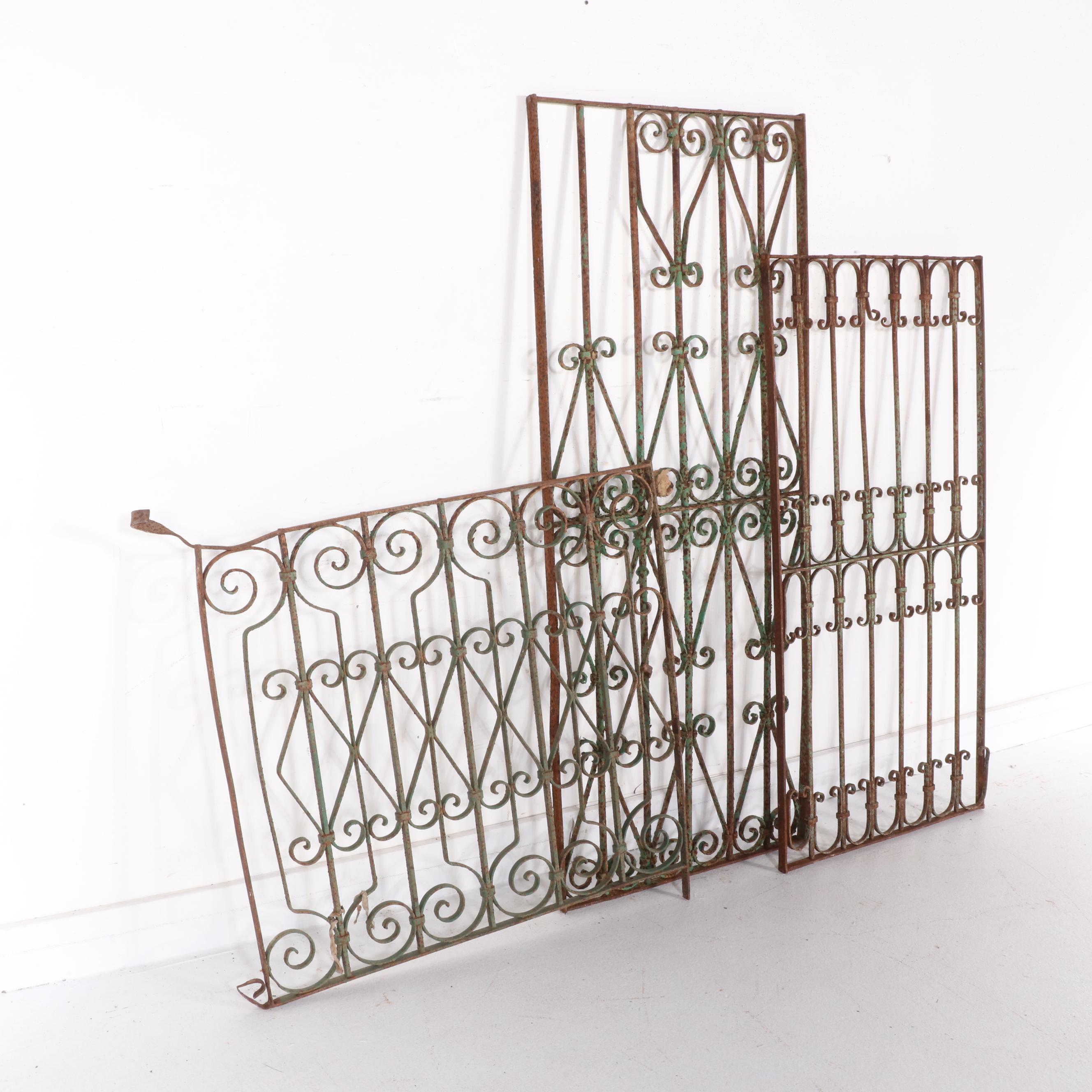 Late Victorian Hand-Forged Wrought Iron Door Grille