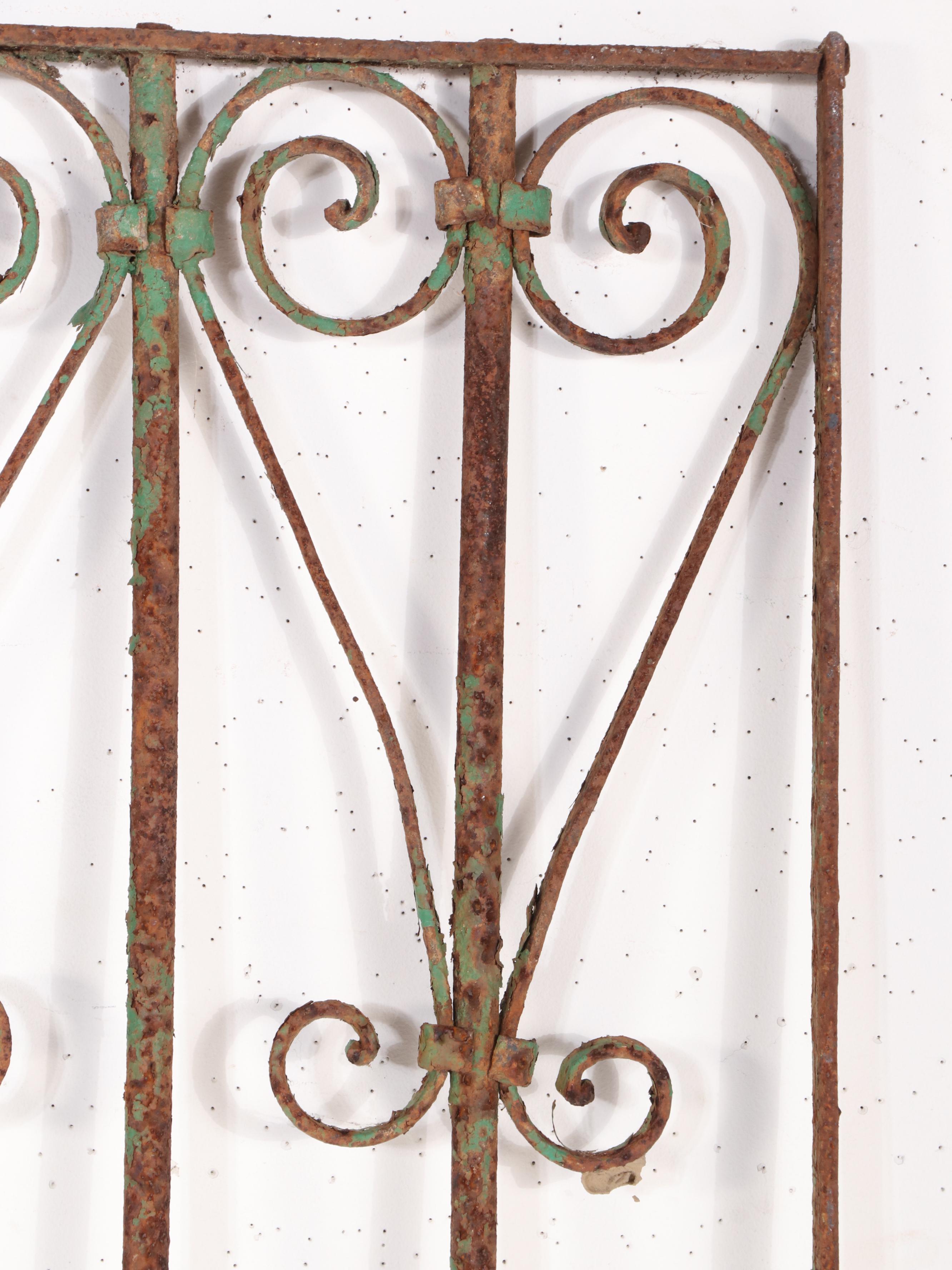 Late Victorian Hand-Forged Wrought Iron Door Grille