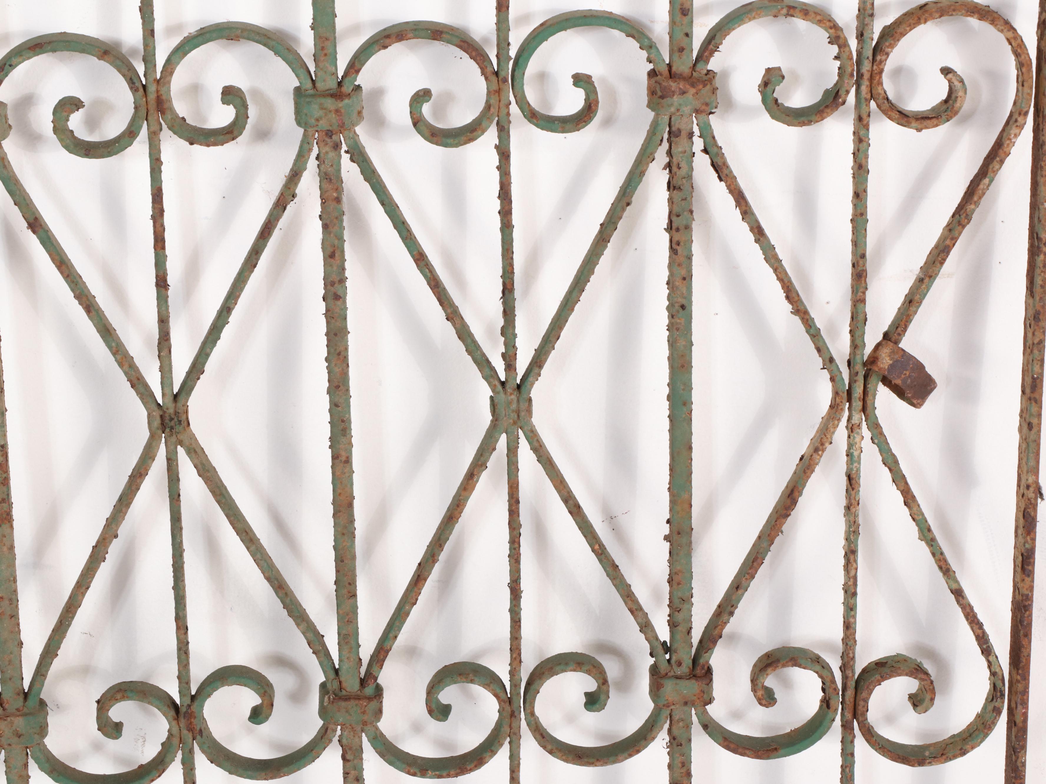 Late Victorian Hand-Forged Wrought Iron Door Grille