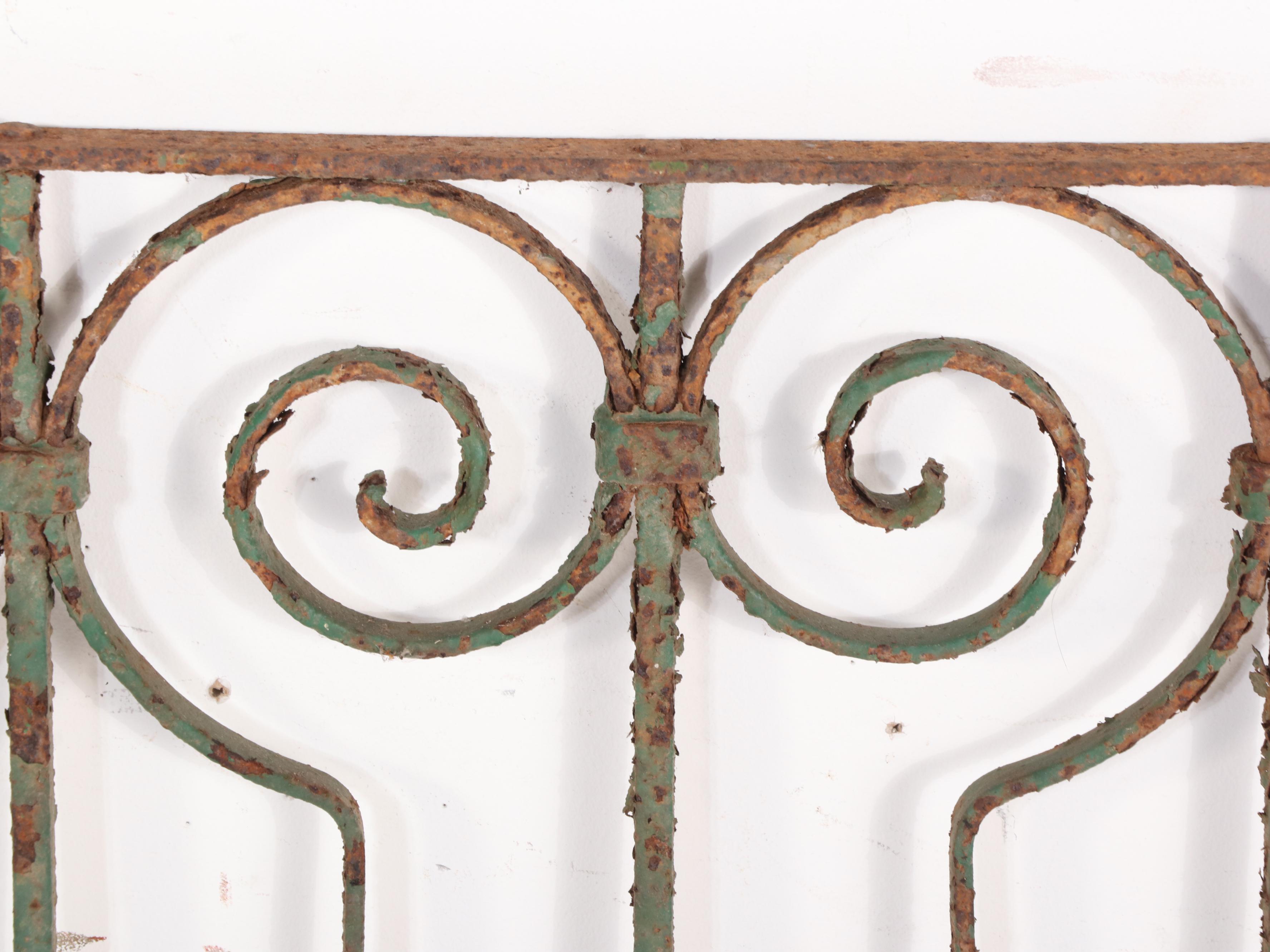 Late Victorian Hand-Forged Wrought Iron Door Grille