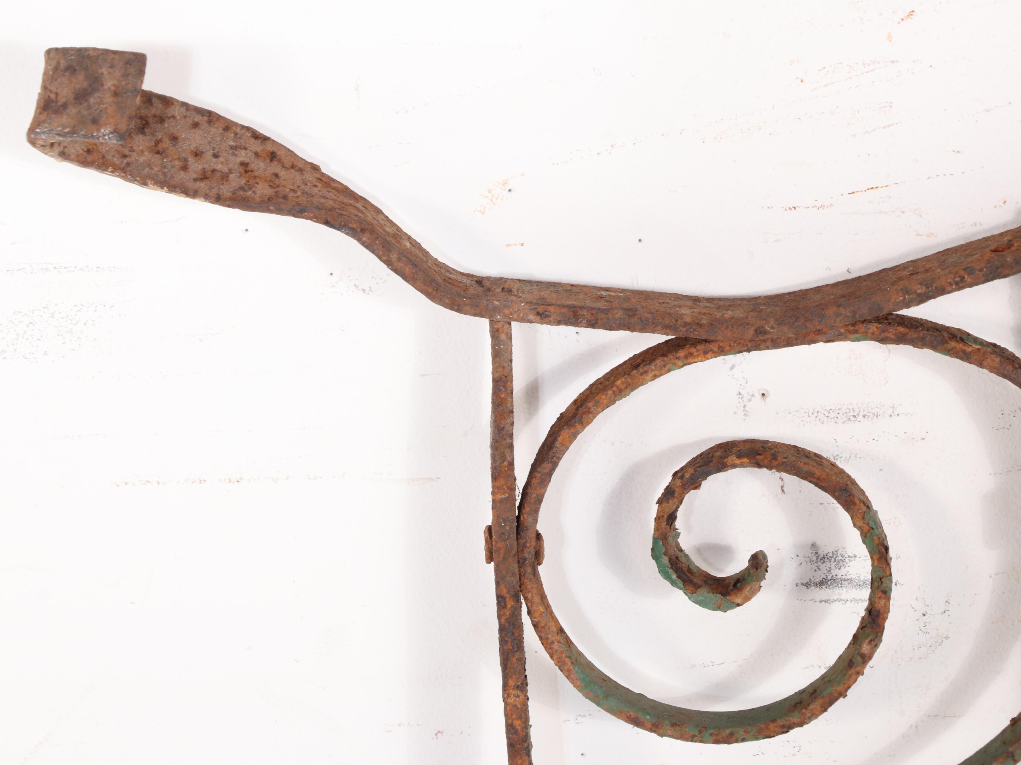 Late Victorian Hand-Forged Wrought Iron Door Grille