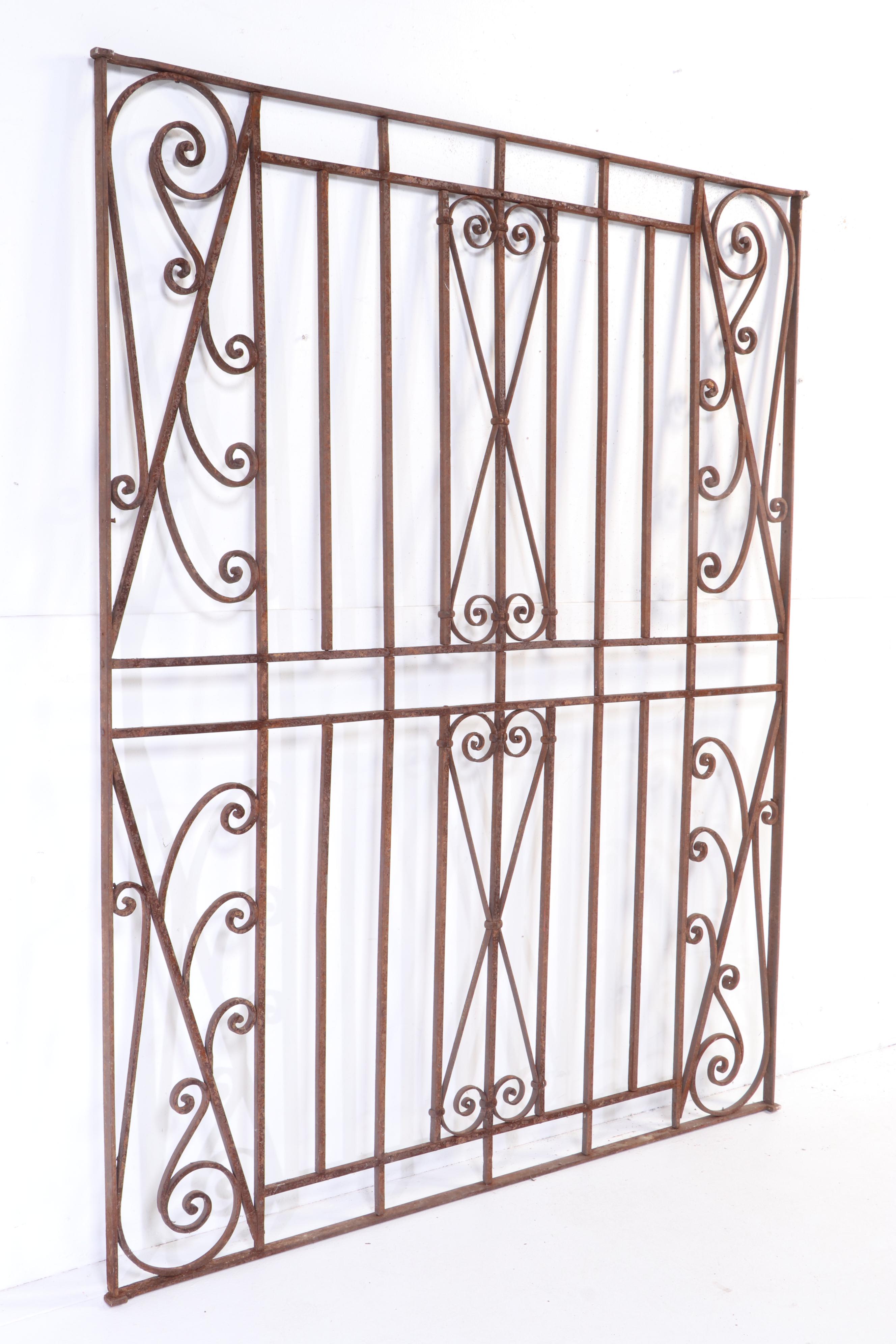 Late Victorian Style Hand-Forged Wrought Iron Door Grate