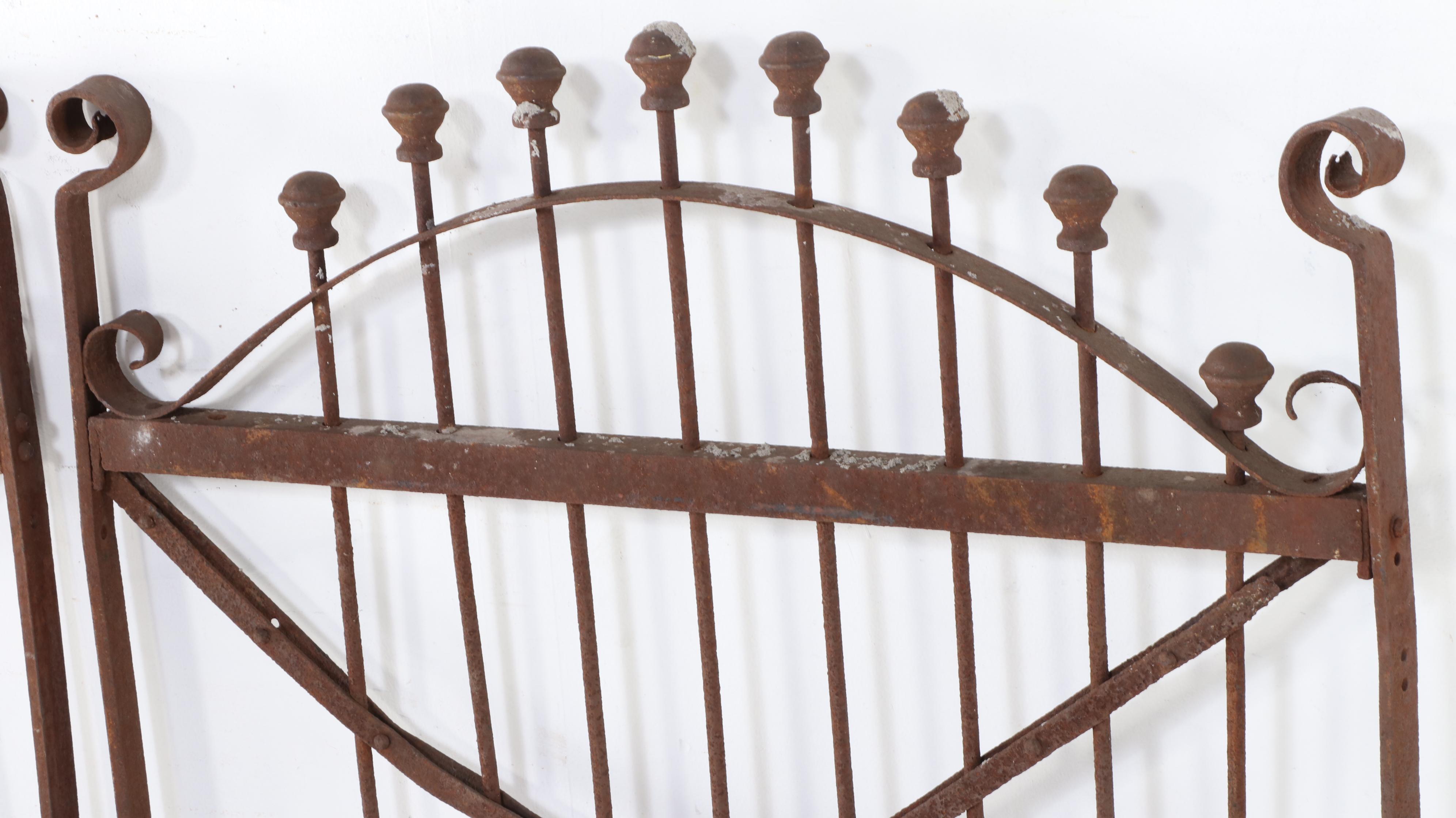 Victorian Pair of Hand-Forged Cast Iron Garden Gates