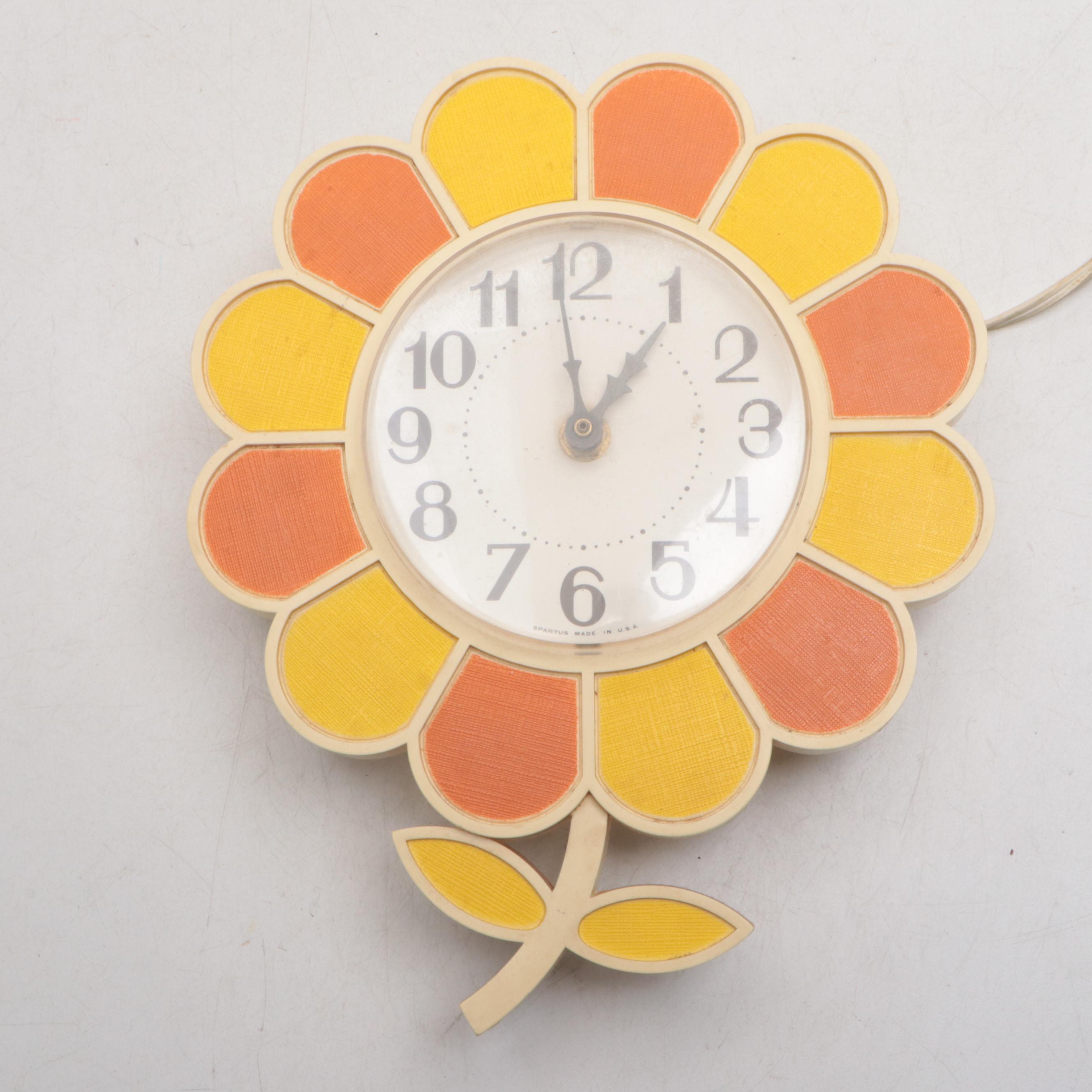 General Electric, Spartus, Telechron and Timex Wall Clocks, 1970s